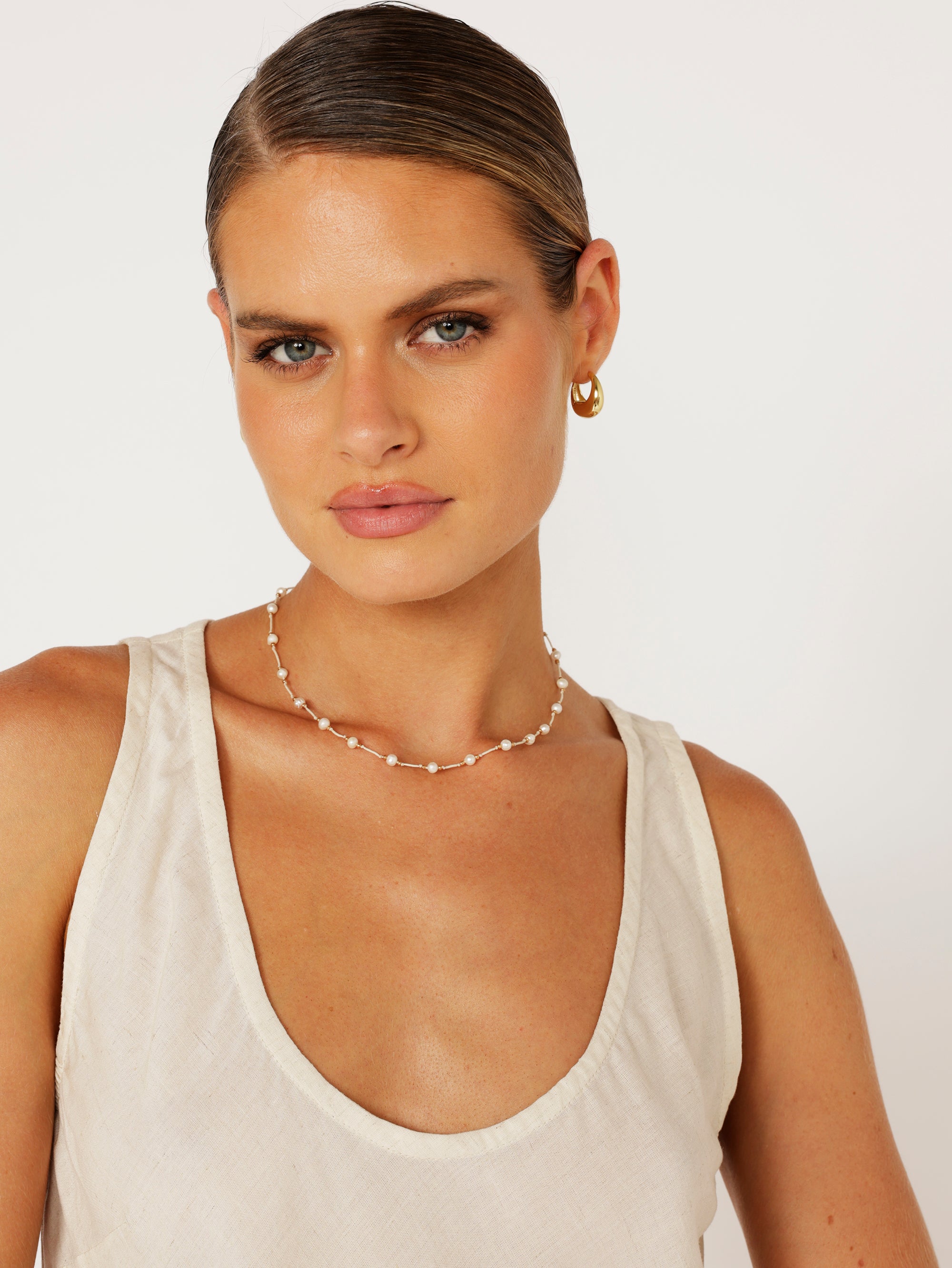 Necklace 32 | SHORT - Pearl necklace on twine - Saffron Road