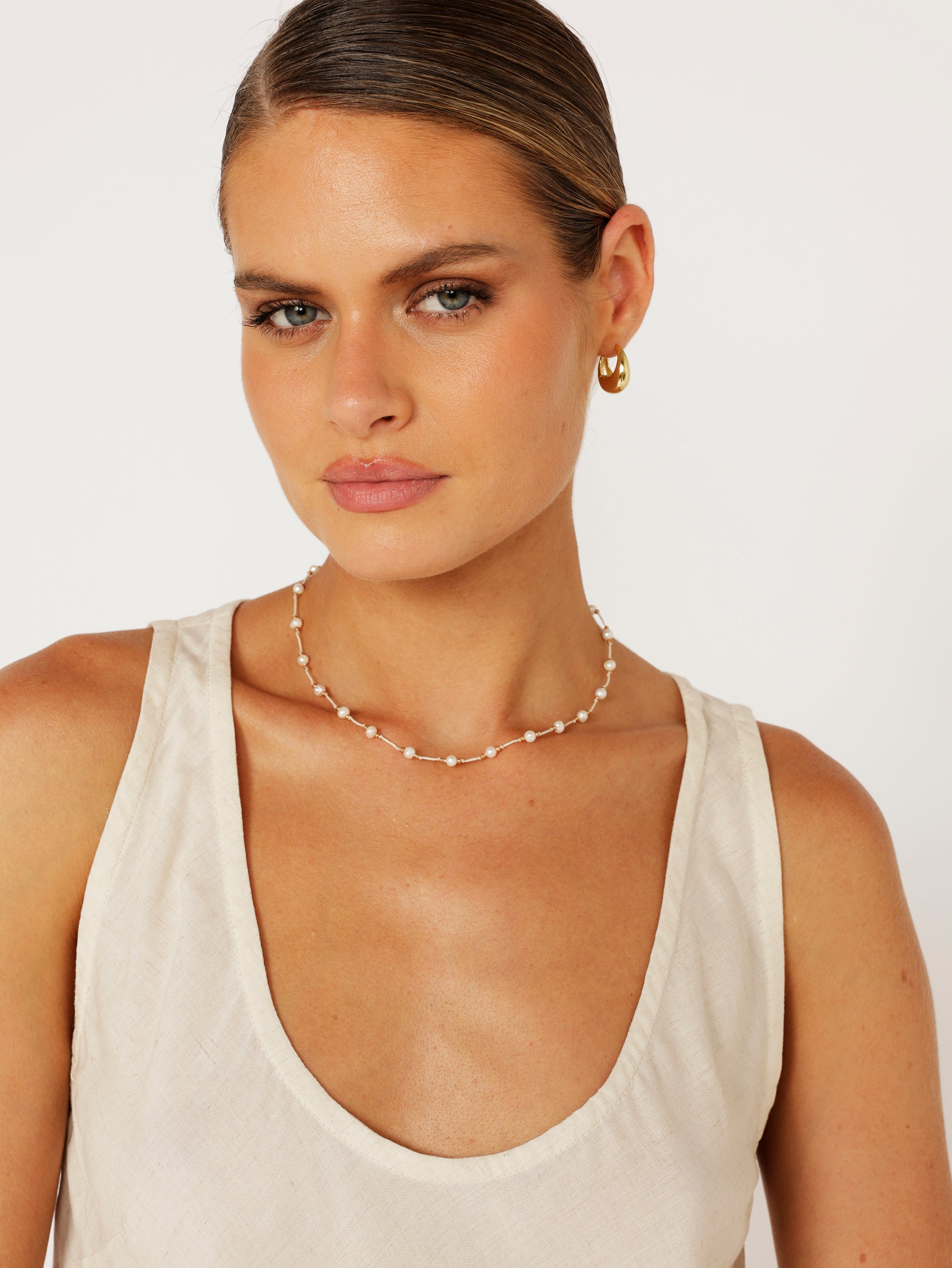 Necklace 32 | SHORT - Pearl necklace on twine - Saffron Road