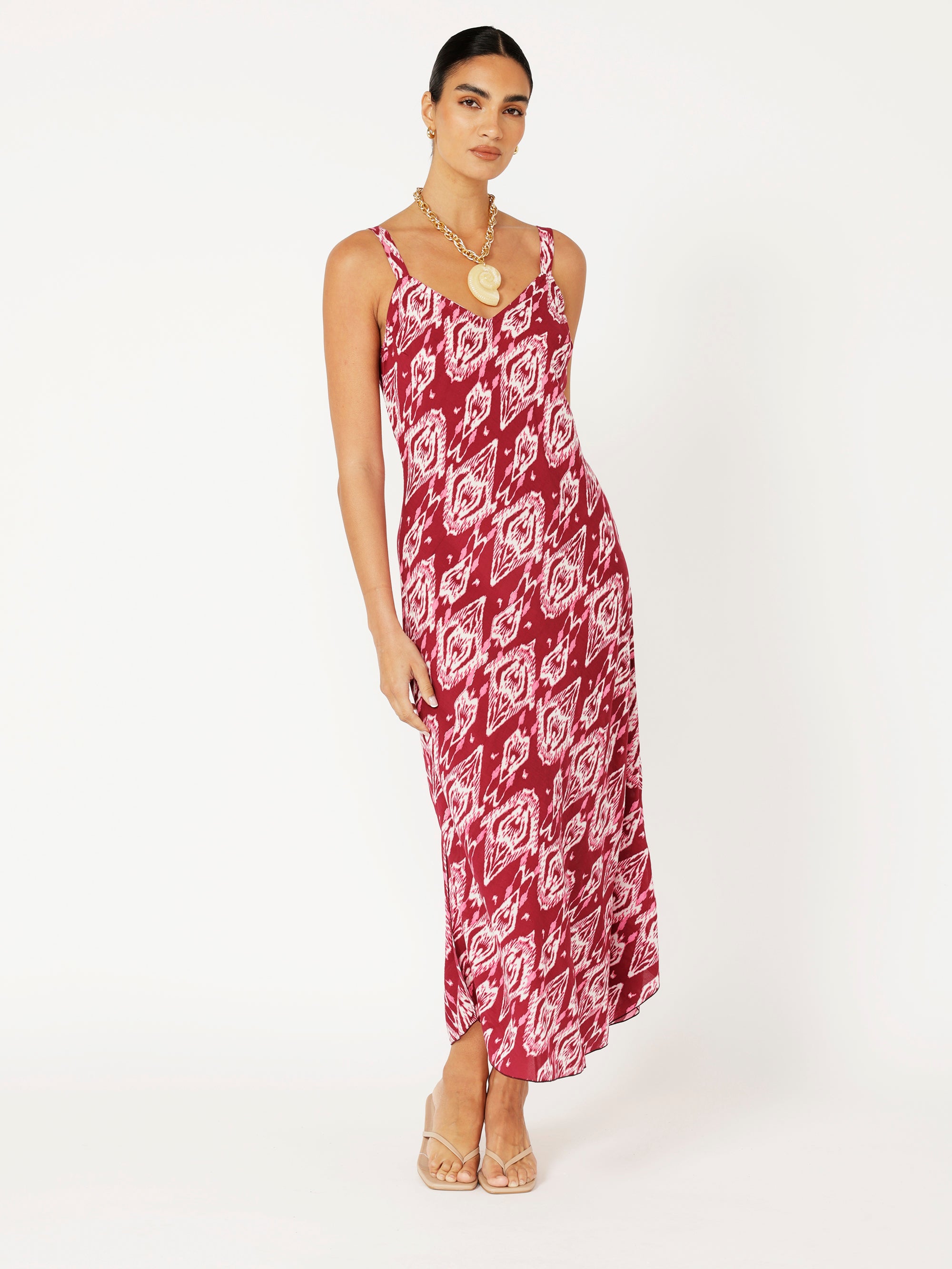 Slip Dress | Bias Cut | Magenta Ikat - Saffron Road