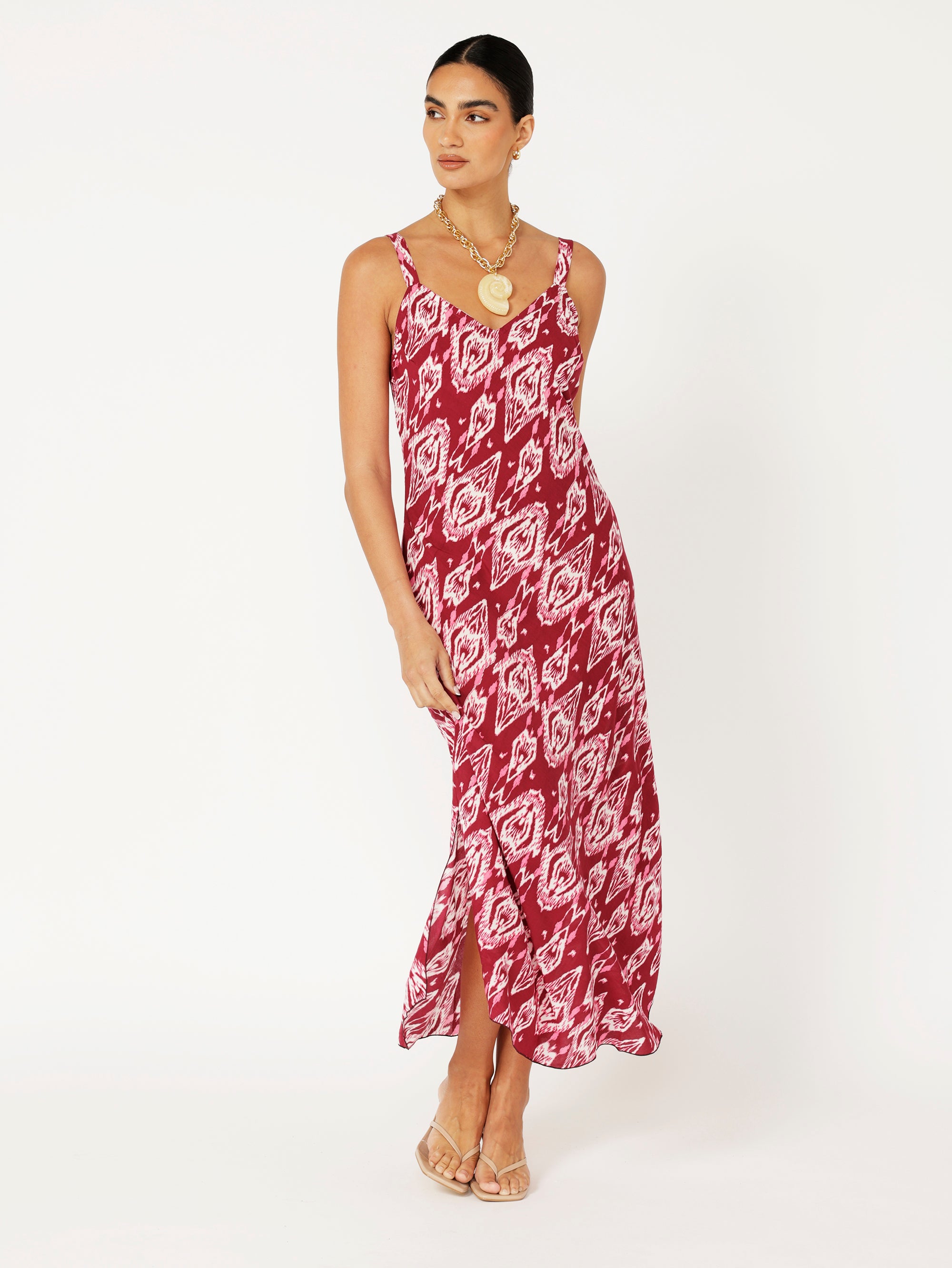Slip Dress | Bias Cut | Magenta Ikat - Saffron Road