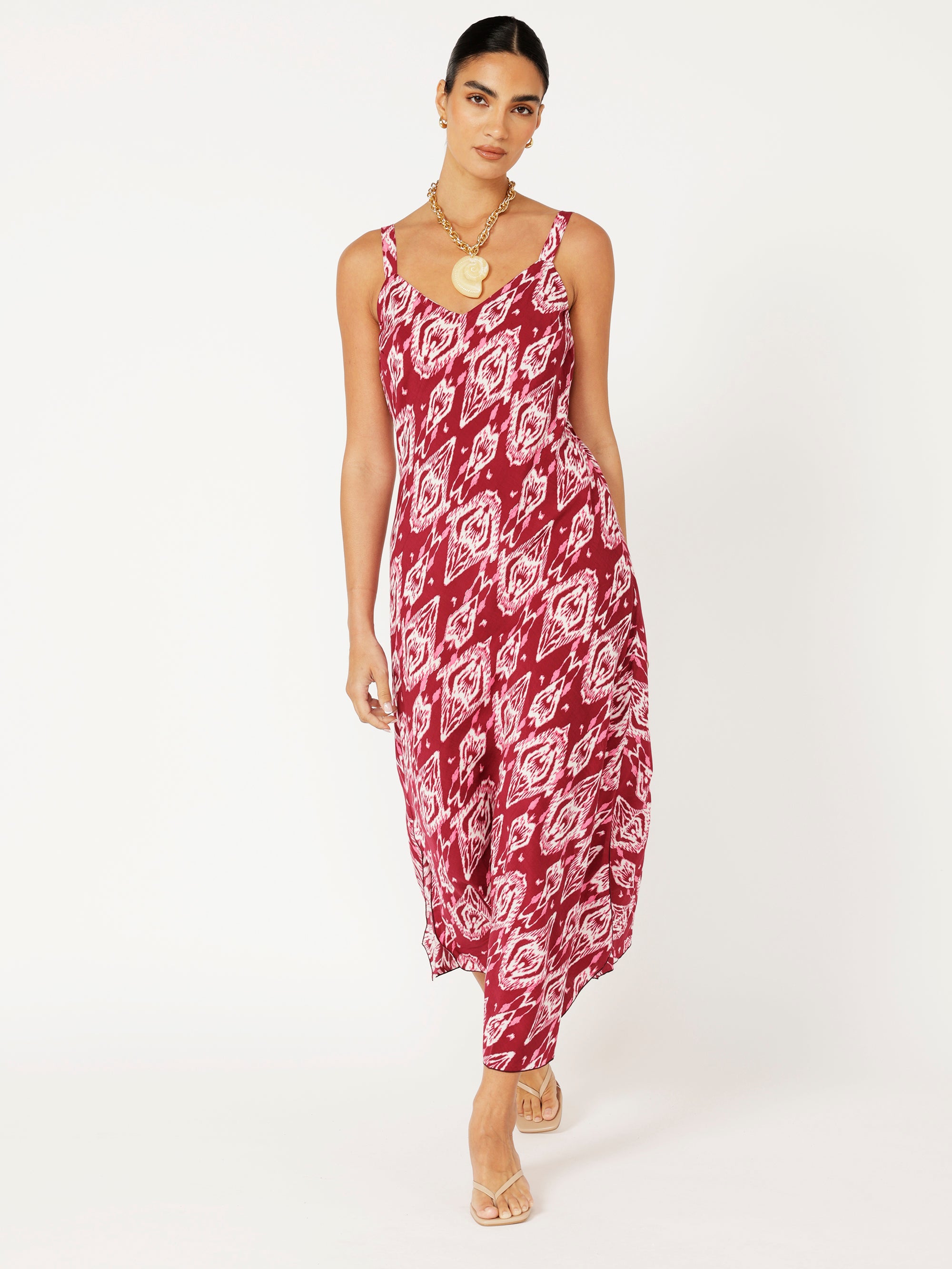 Slip Dress | Bias Cut | Magenta Ikat - Saffron Road
