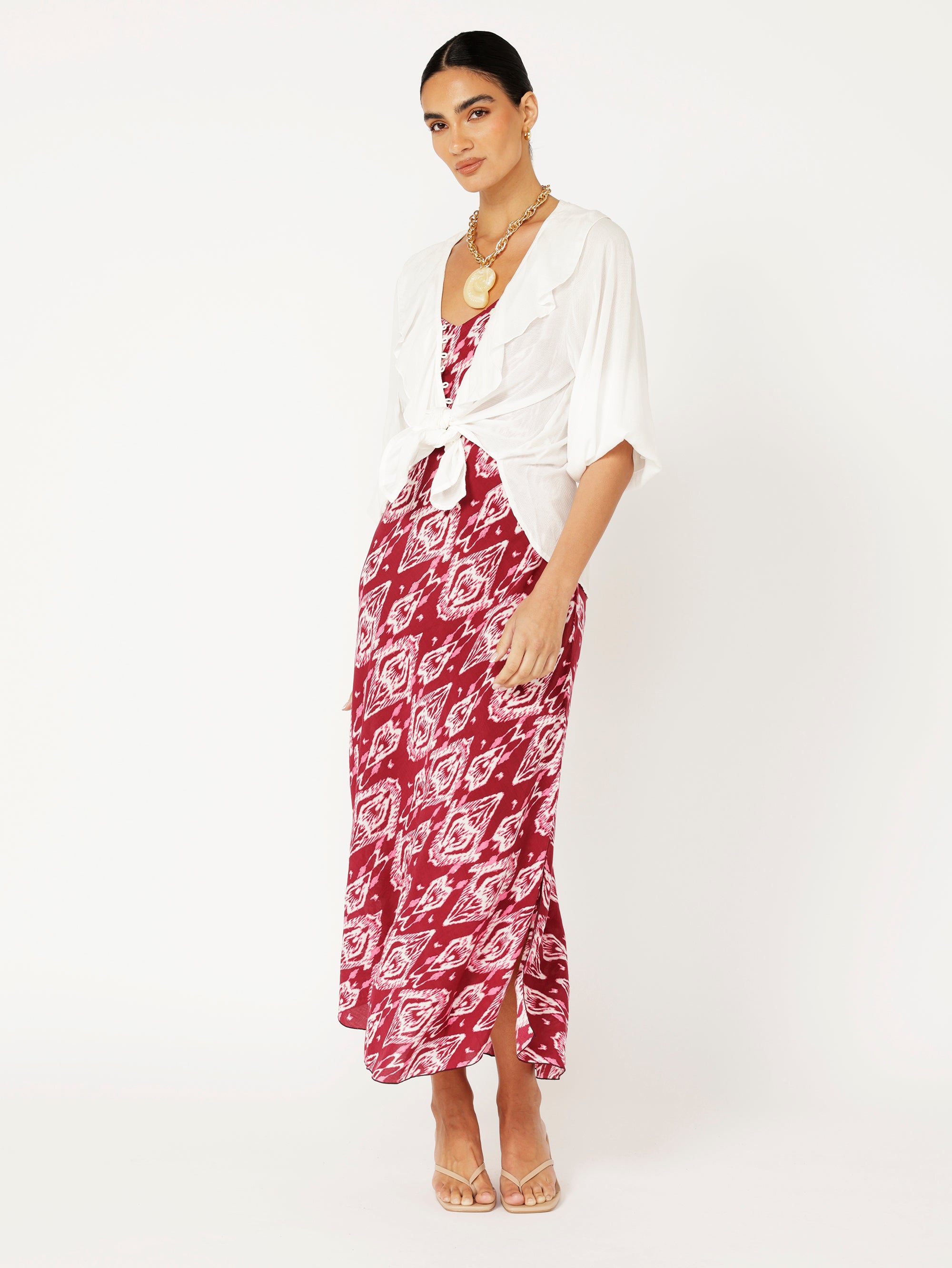 Slip Dress | Bias Cut | Magenta Ikat - Saffron Road
