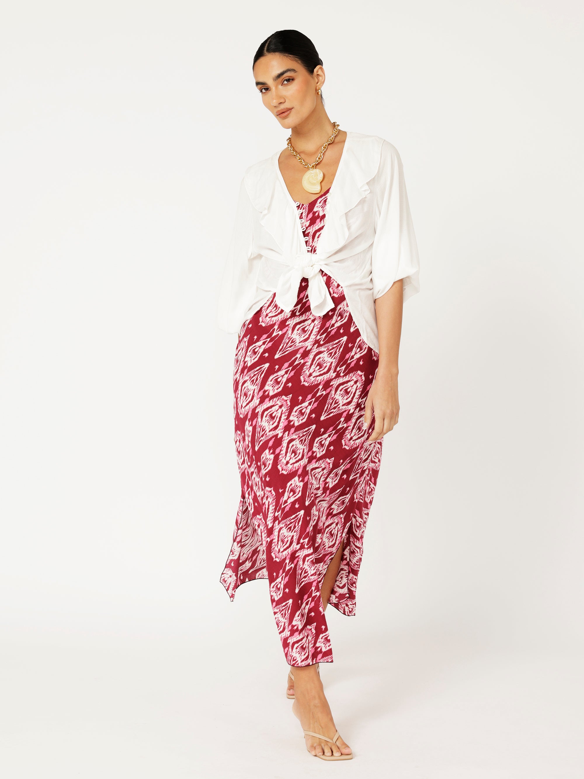 Slip Dress | Bias Cut | Magenta Ikat - Saffron Road