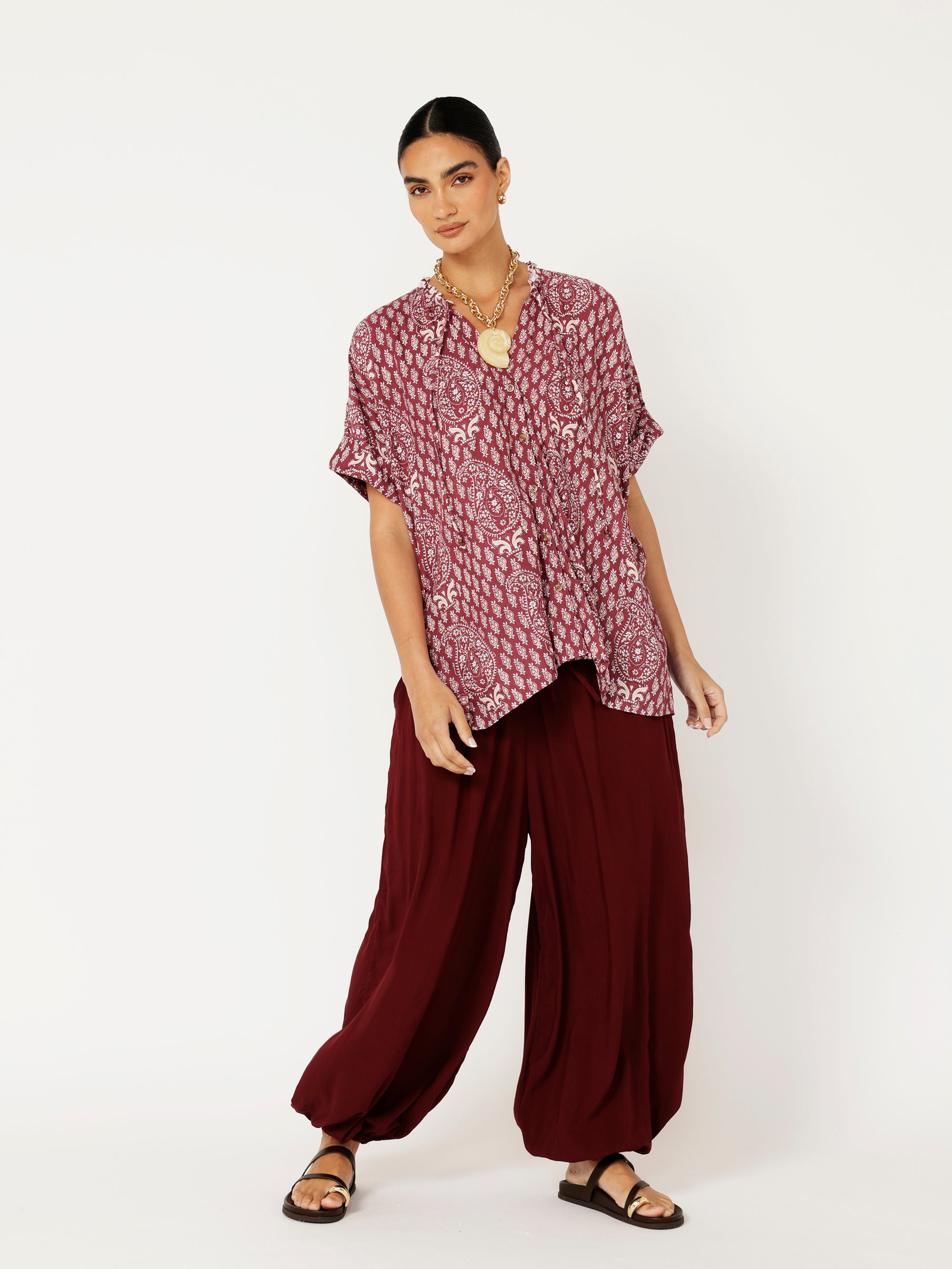 Balloon Pant | Bordeaux - Saffron Road