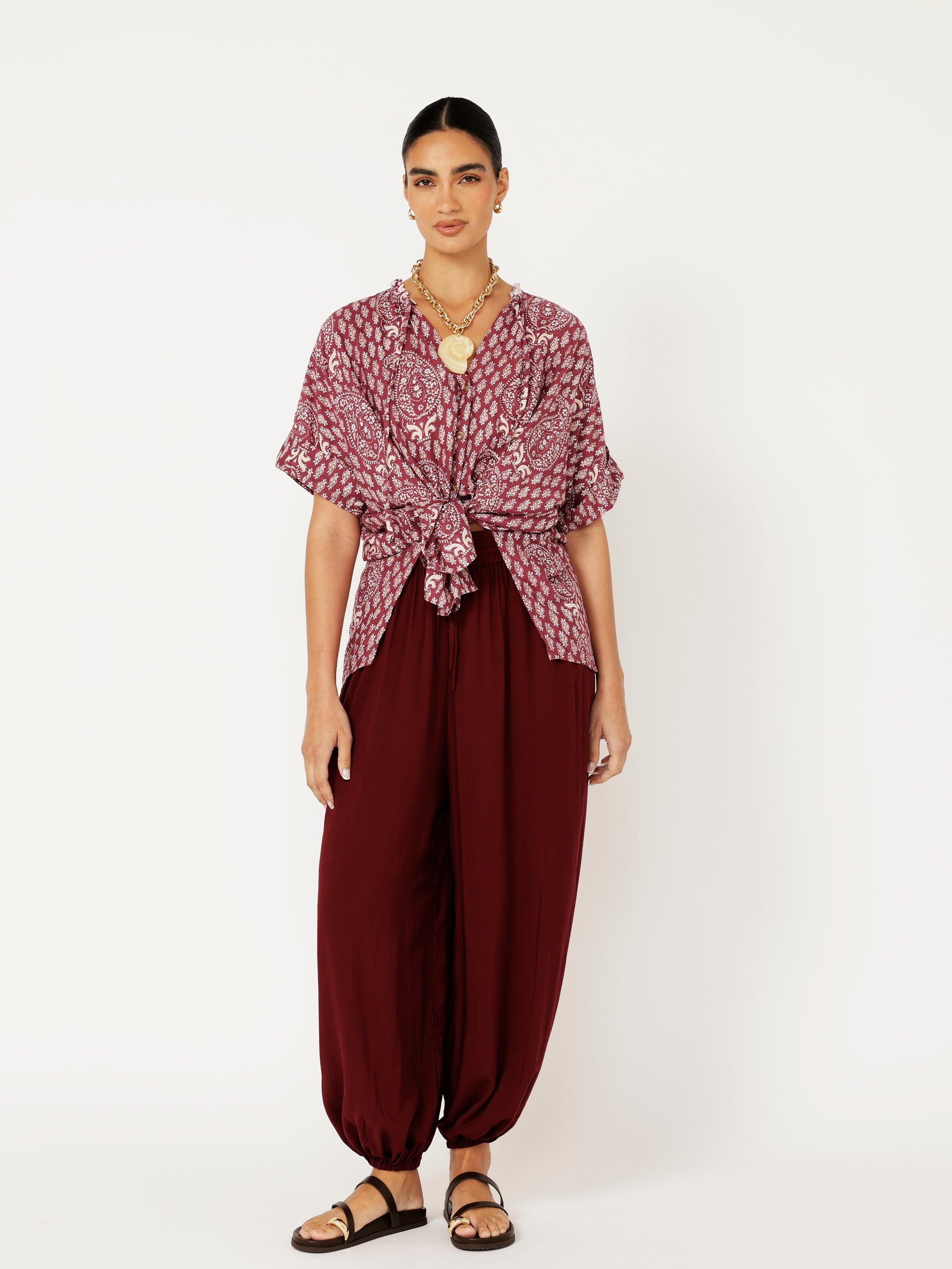 Balloon Pant | Bordeaux - Saffron Road