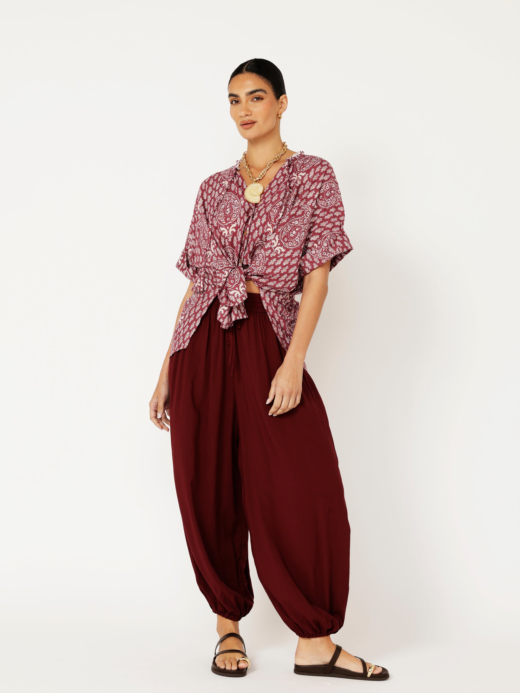 Balloon Pant | Bordeaux - Saffron Road