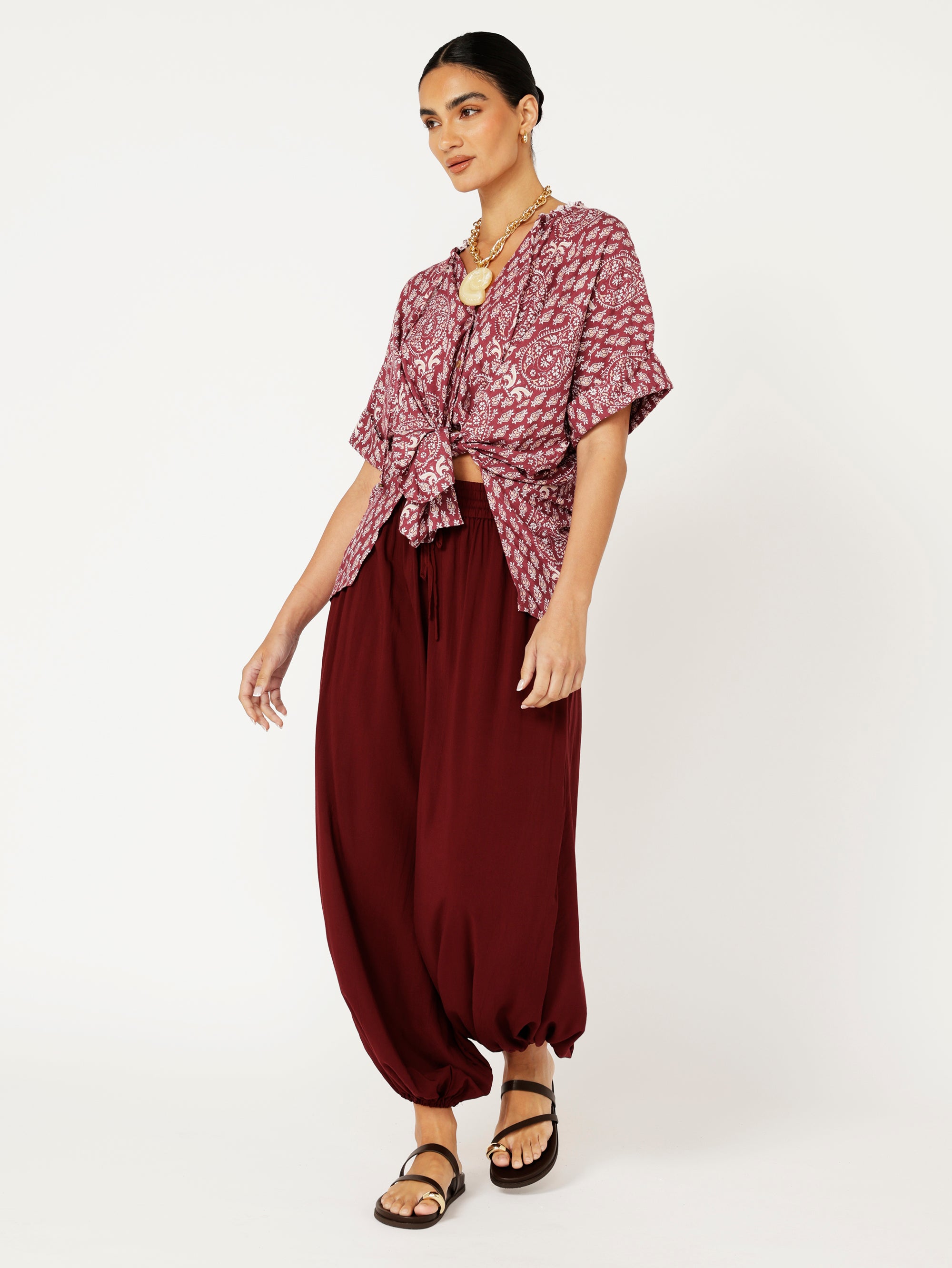 Balloon Pant | Bordeaux - Saffron Road