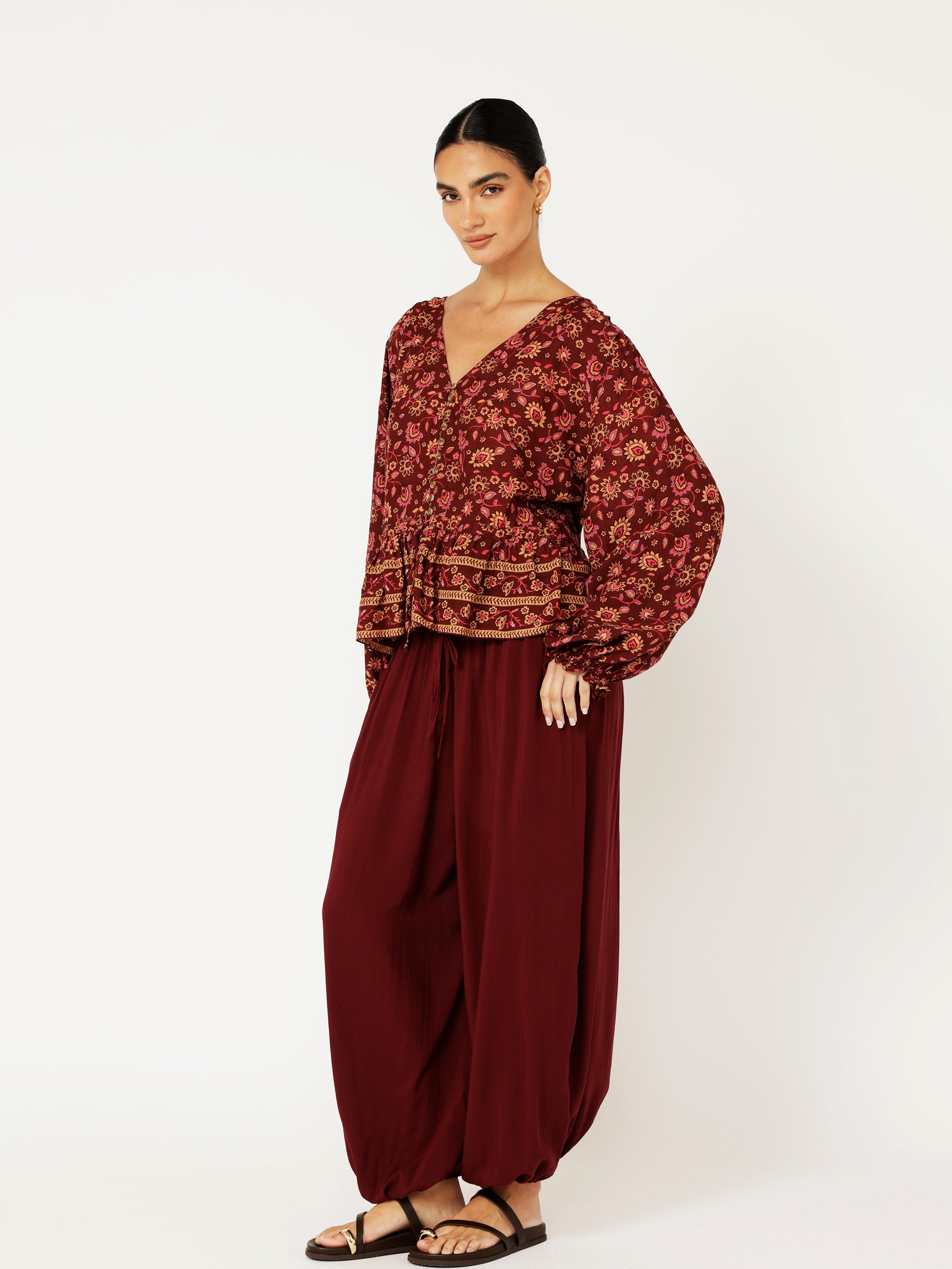 Balloon Pant | Bordeaux - Saffron Road