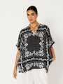 Madison Shirt | Black and White Heritage Floral - Saffron Road