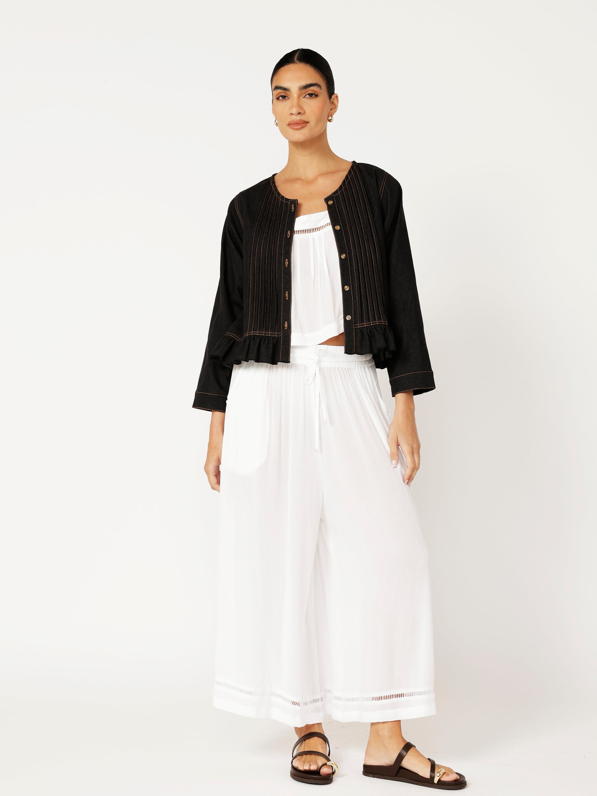 Lily Rose Jacket | Black Denim - Saffron Road