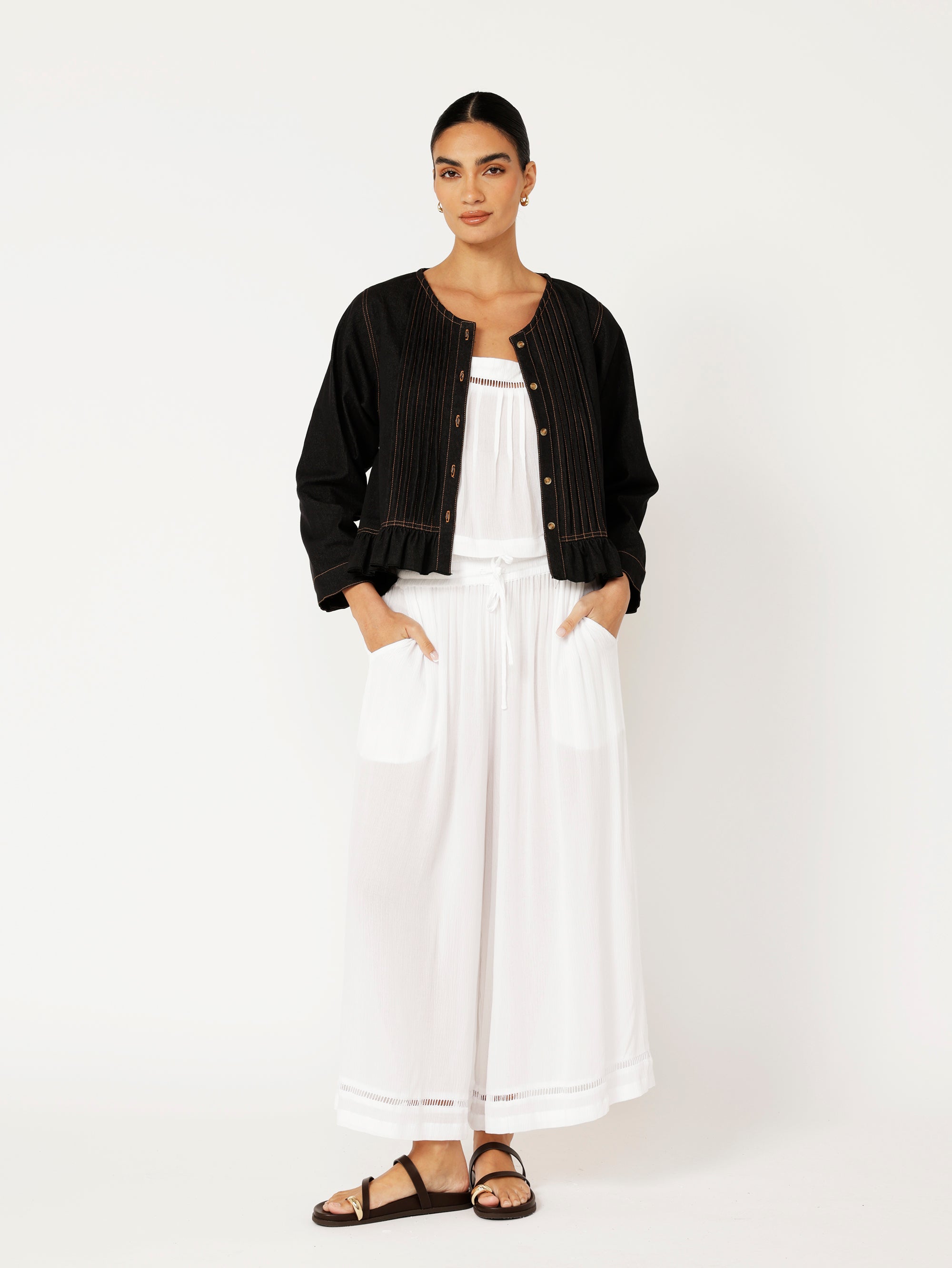 Lily Rose Jacket | Black Denim - Saffron Road