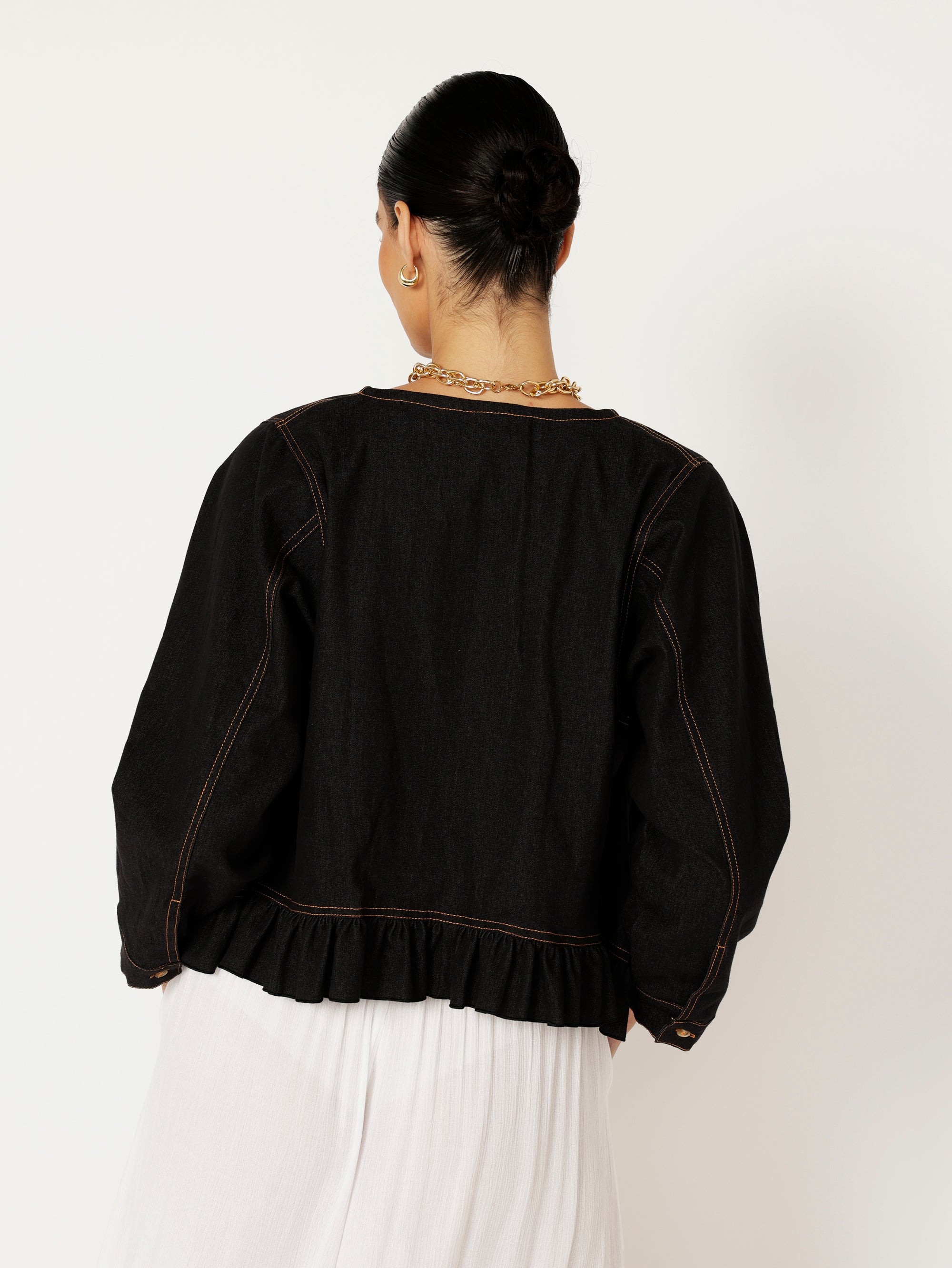 Lily Rose Jacket | Black Denim - Saffron Road