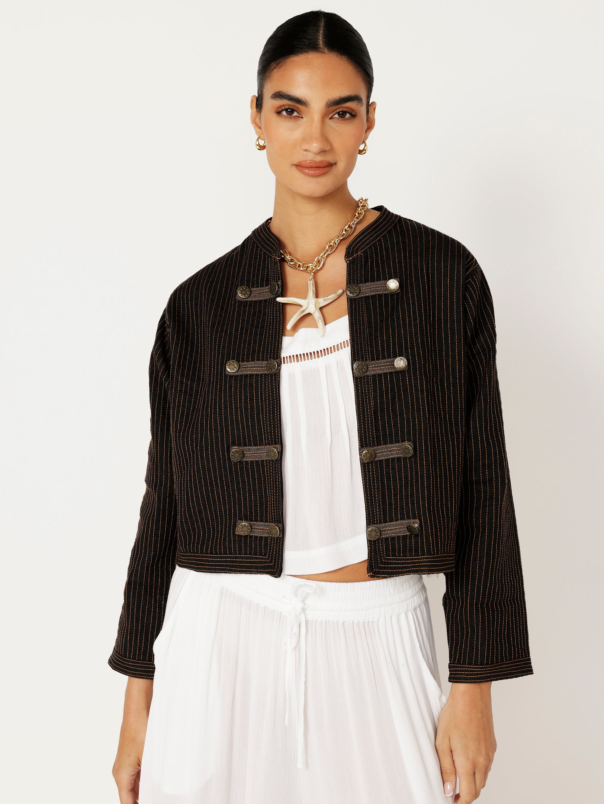 The Hendrix Jacket | Black Denim - Saffron Road