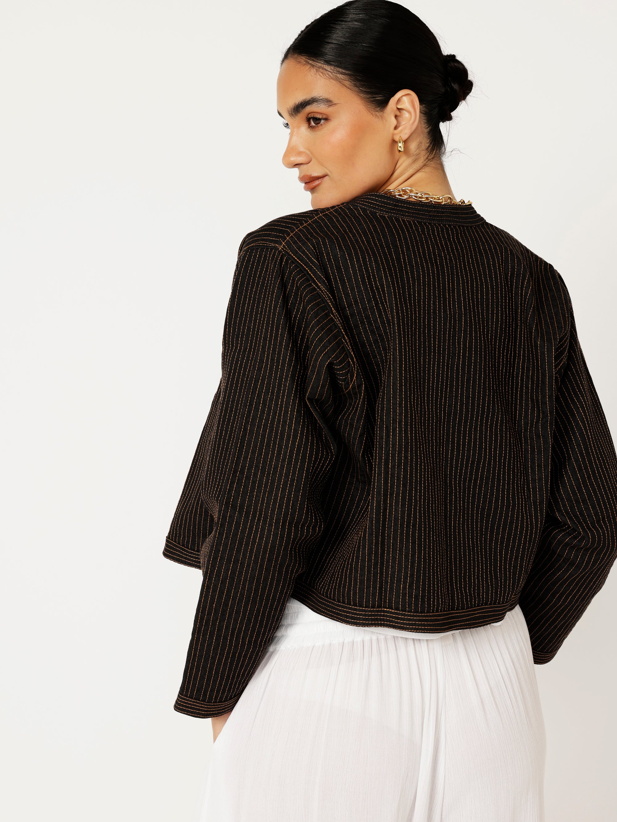 The Hendrix Jacket | Black Denim - Saffron Road