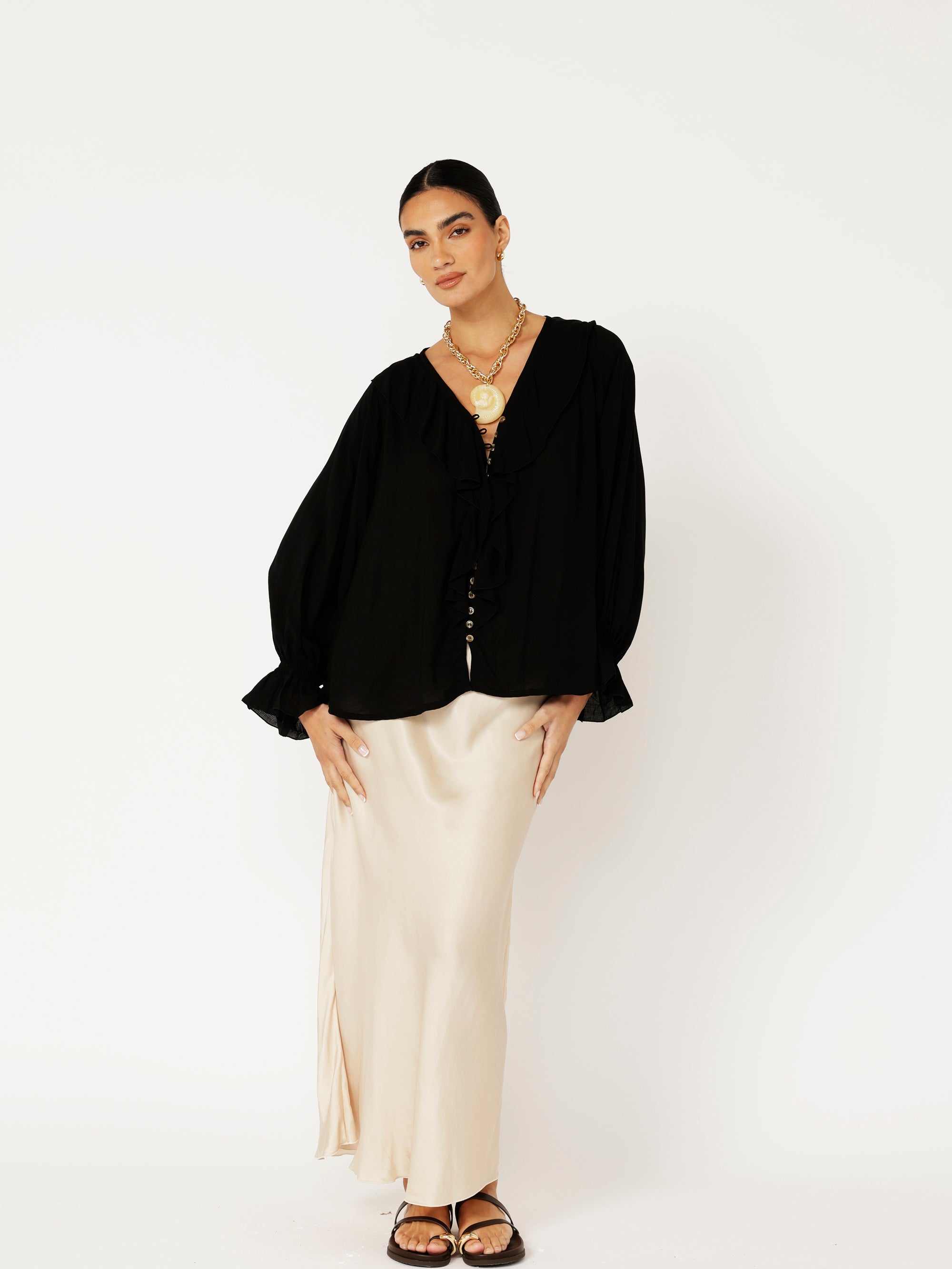 Stevie Blouse | Black - Saffron Road