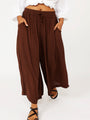 Palazzo Pant Crop | Cacao Crinkle - Saffron Road