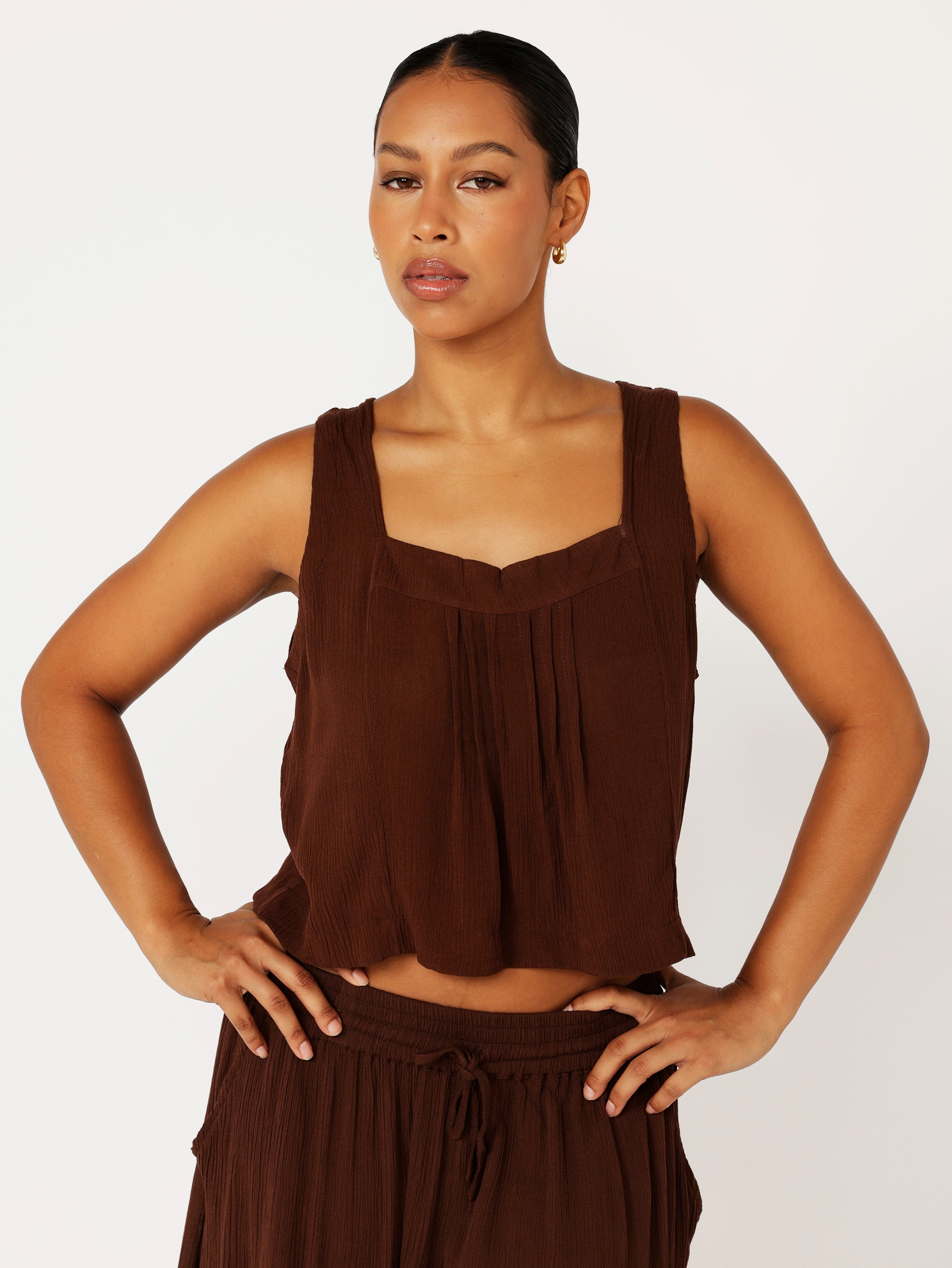 Lotus Tank | Cacao Crinkle - Saffron Road