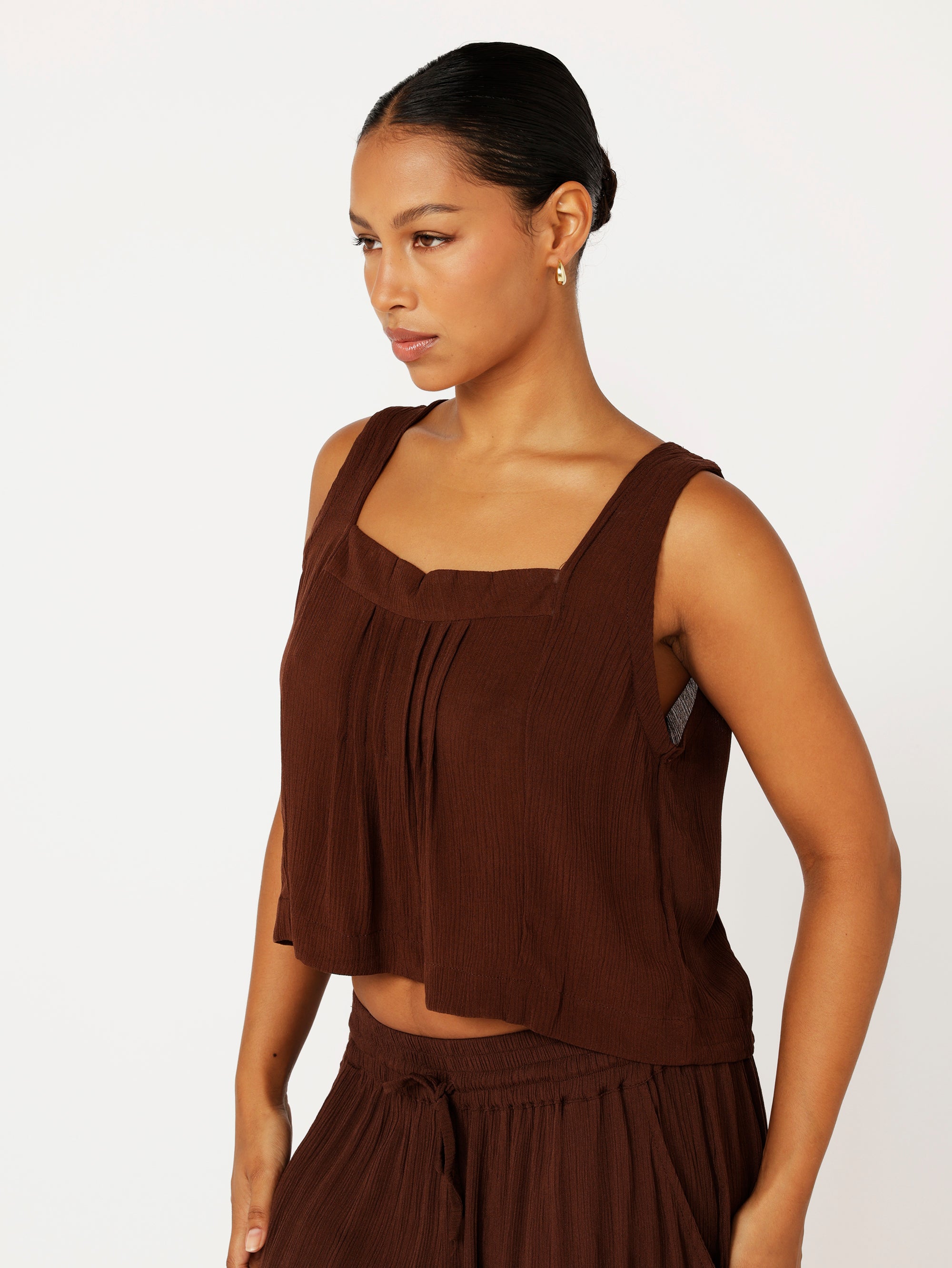 Lotus Tank | Cacao Crinkle - Saffron Road