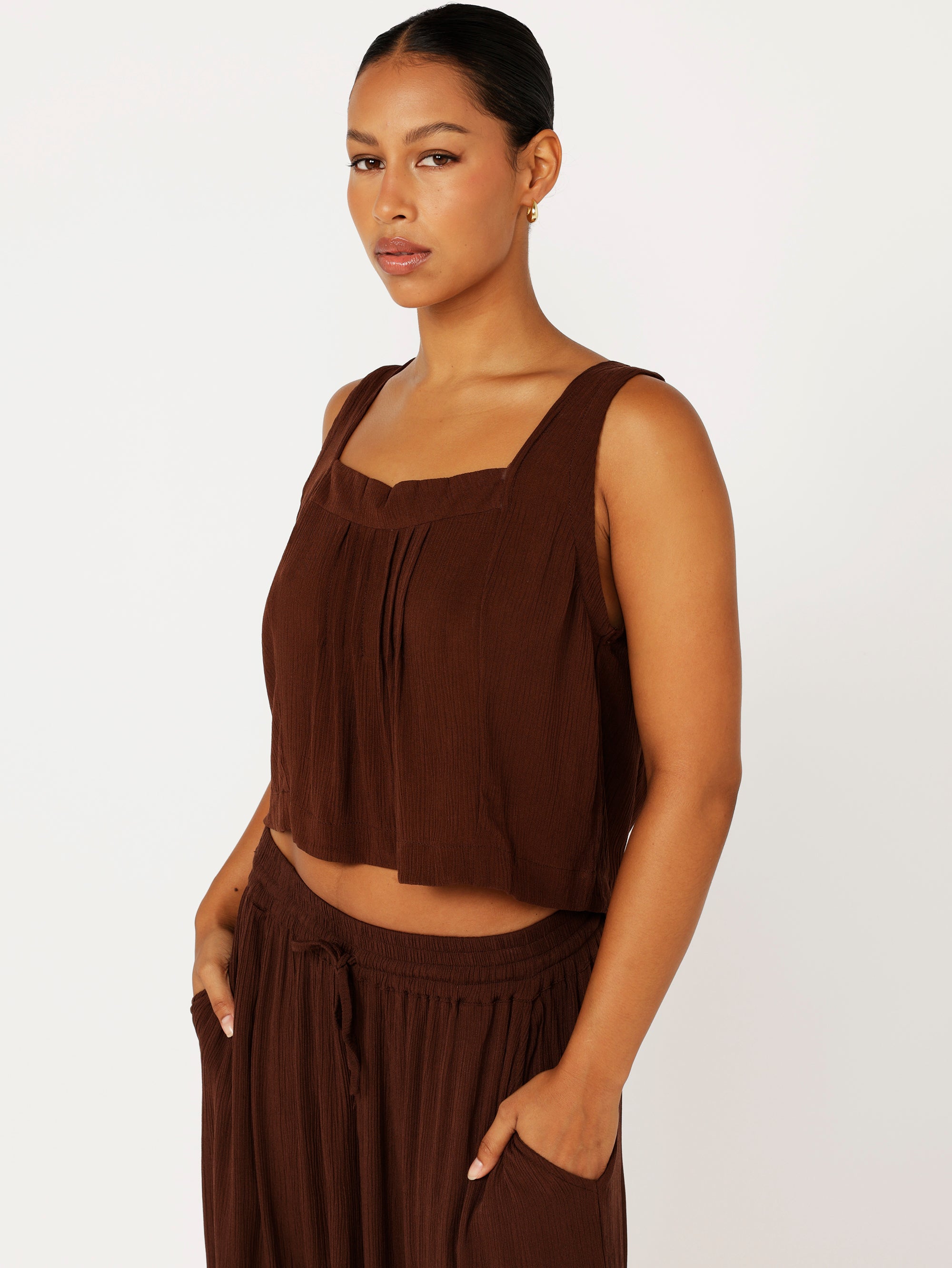 Lotus Tank | Cacao Crinkle - Saffron Road