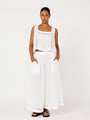 Palazzo Pant with Lace | CROPPED | White Crinkle - Saffron Road