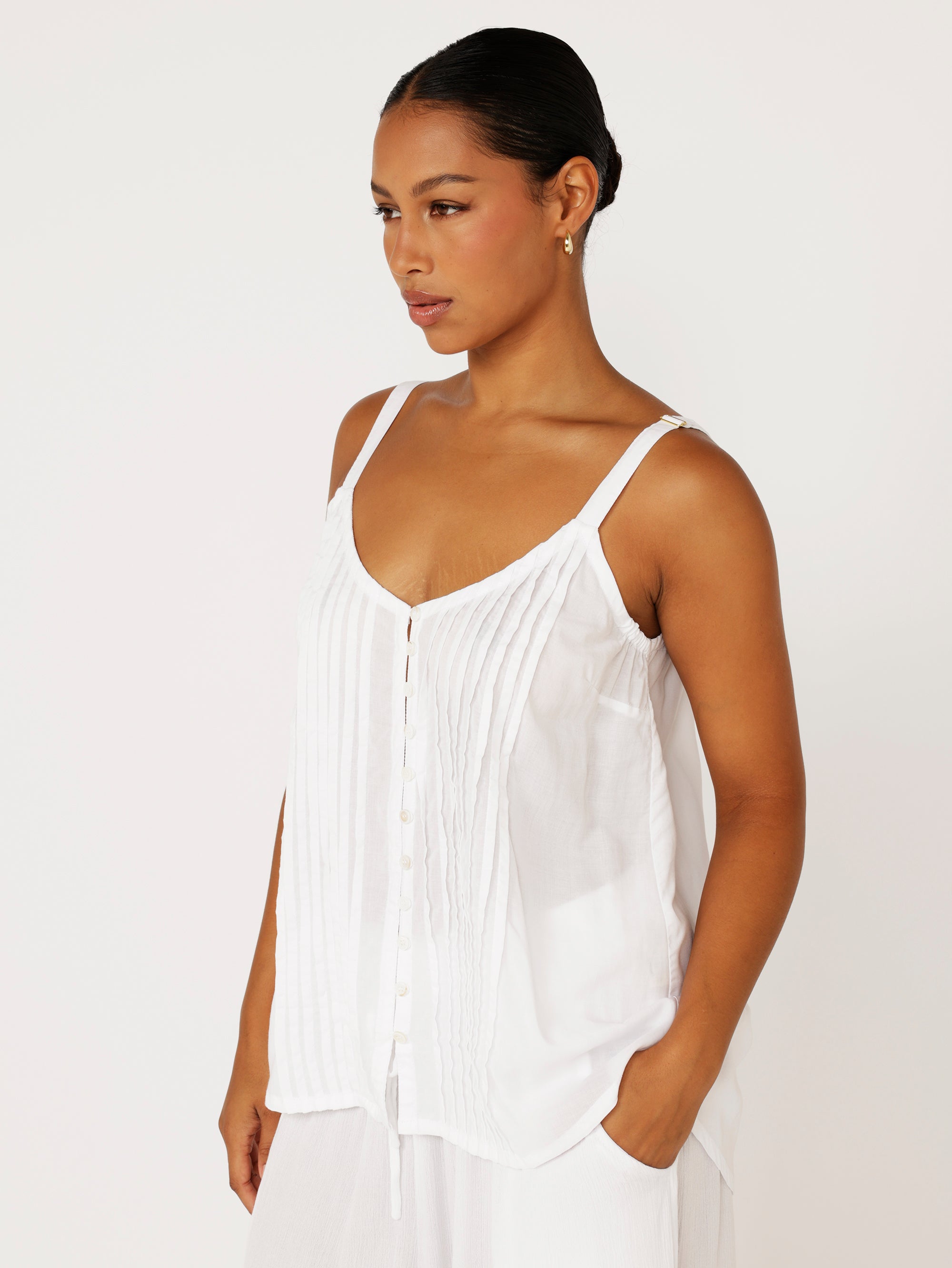 Santorini Singlet | White