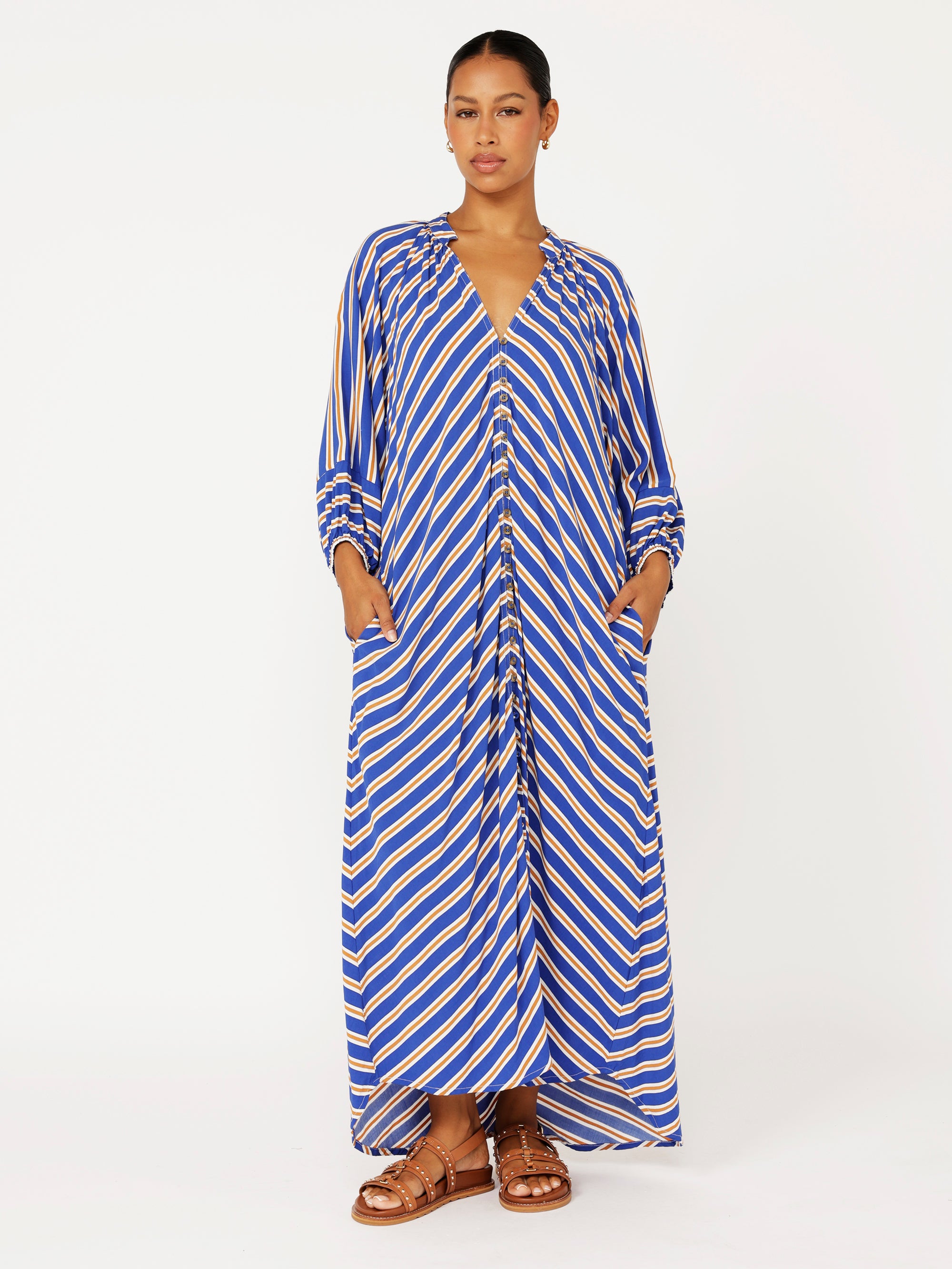 Take Me Away Dress | Royal Blue Stripe