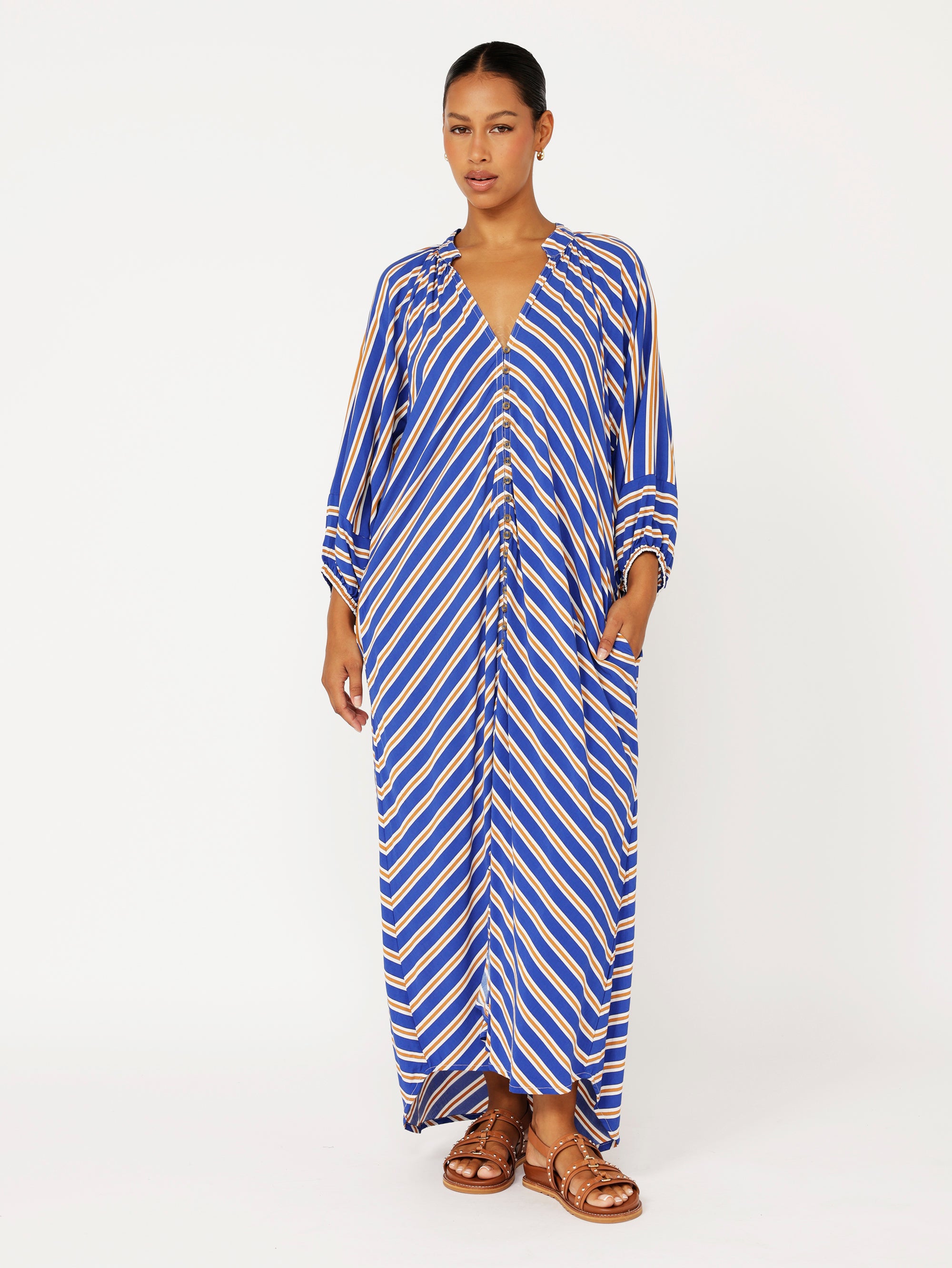 Take Me Away Dress | Royal Blue Stripe