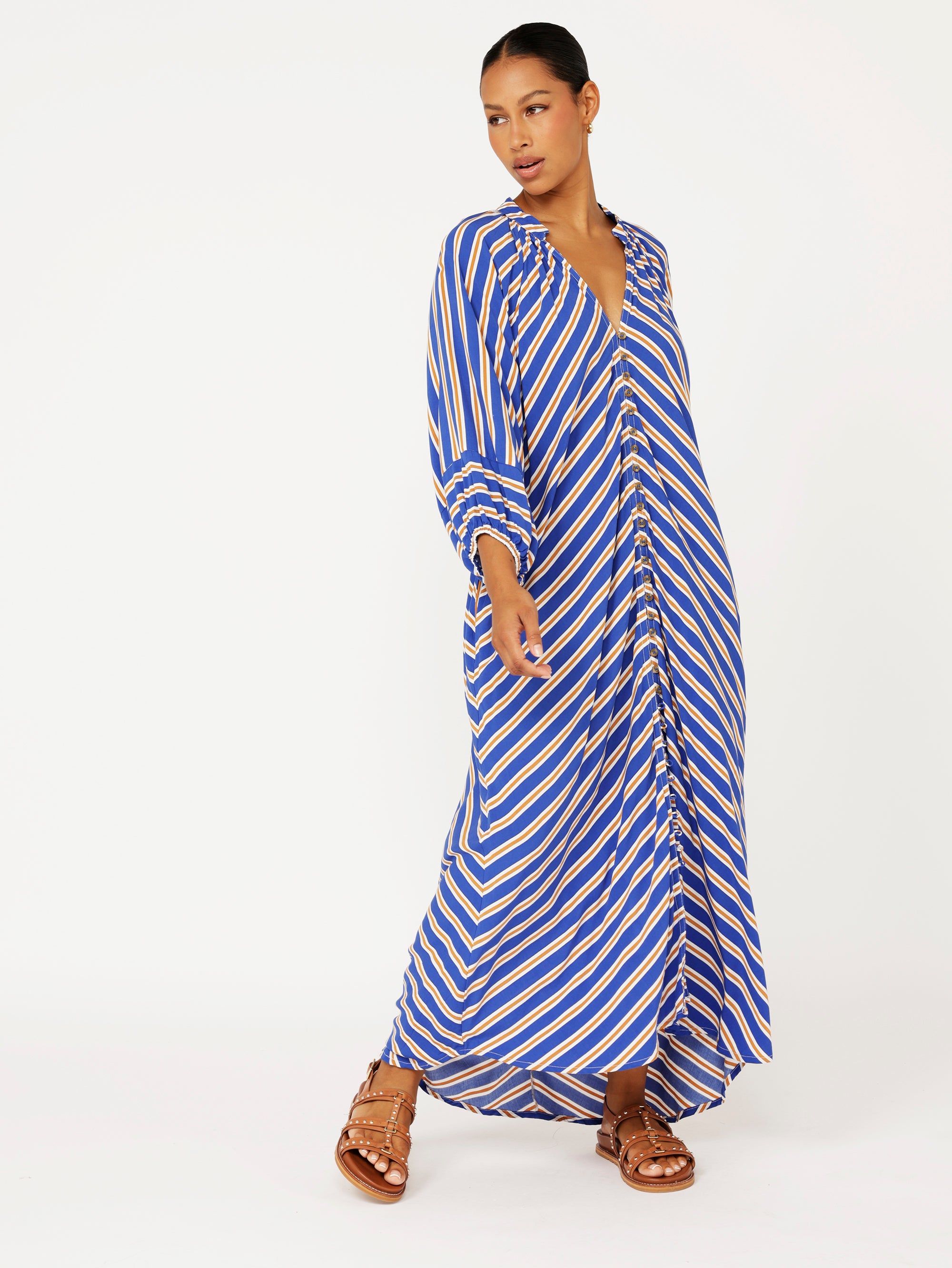 Take Me Away Dress | Royal Blue Stripe