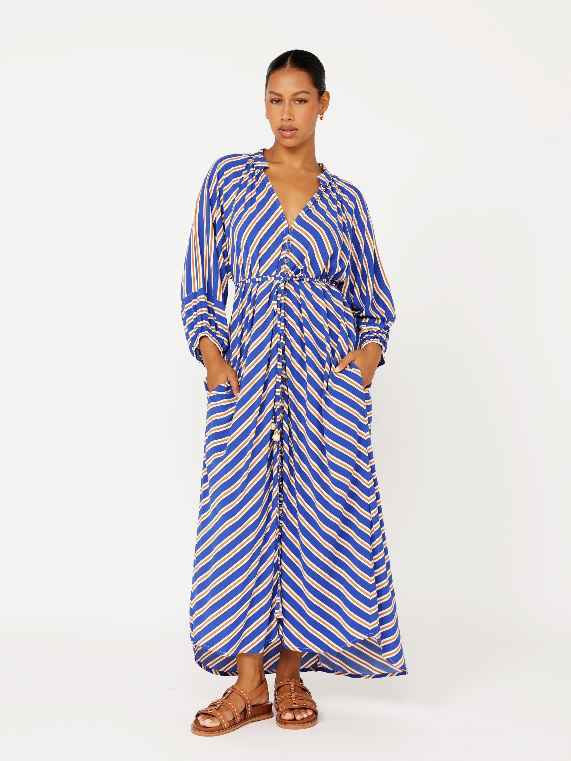 Take Me Away Dress | Royal Blue Stripe
