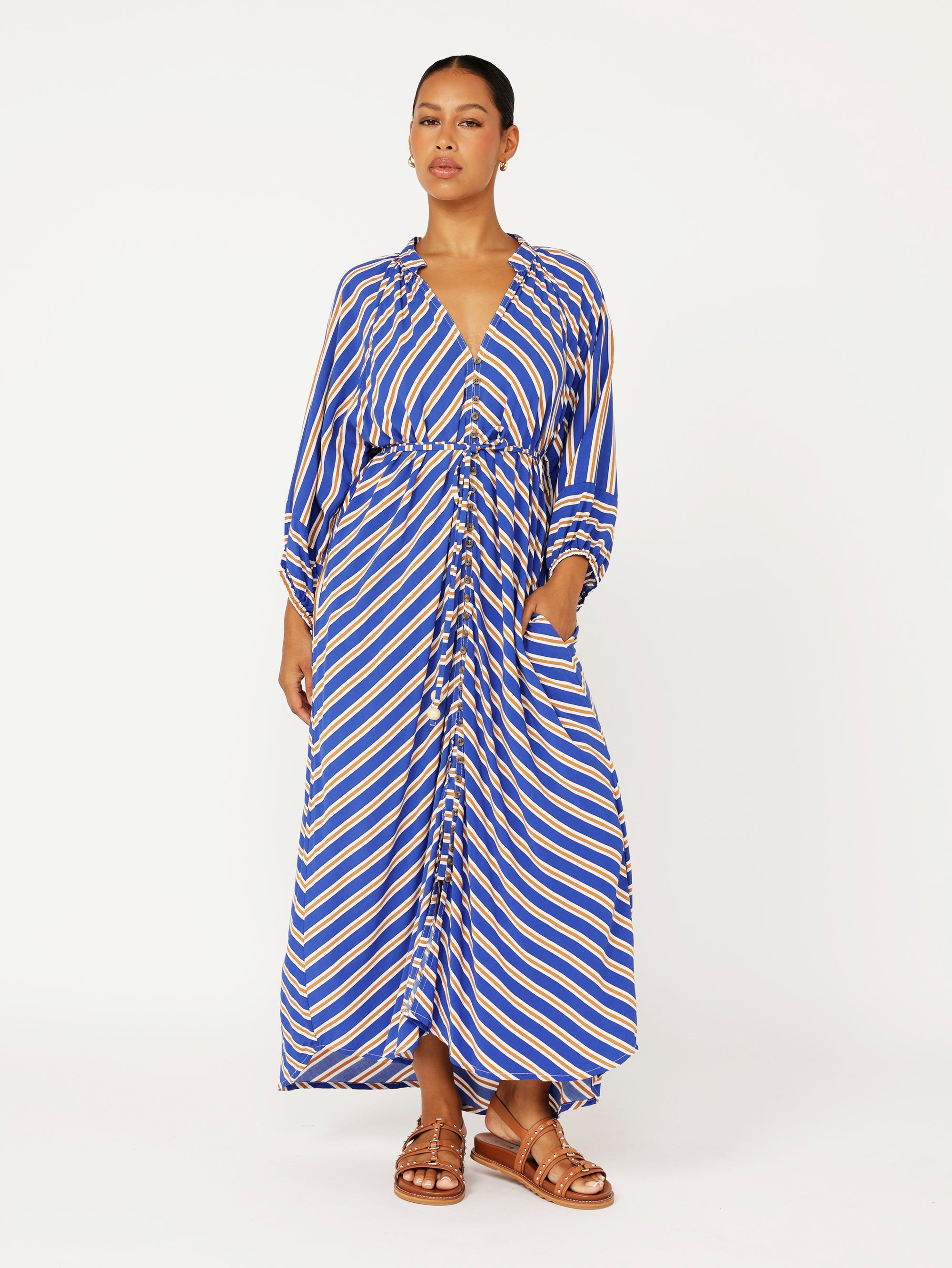 Take Me Away Dress | Royal Blue Stripe