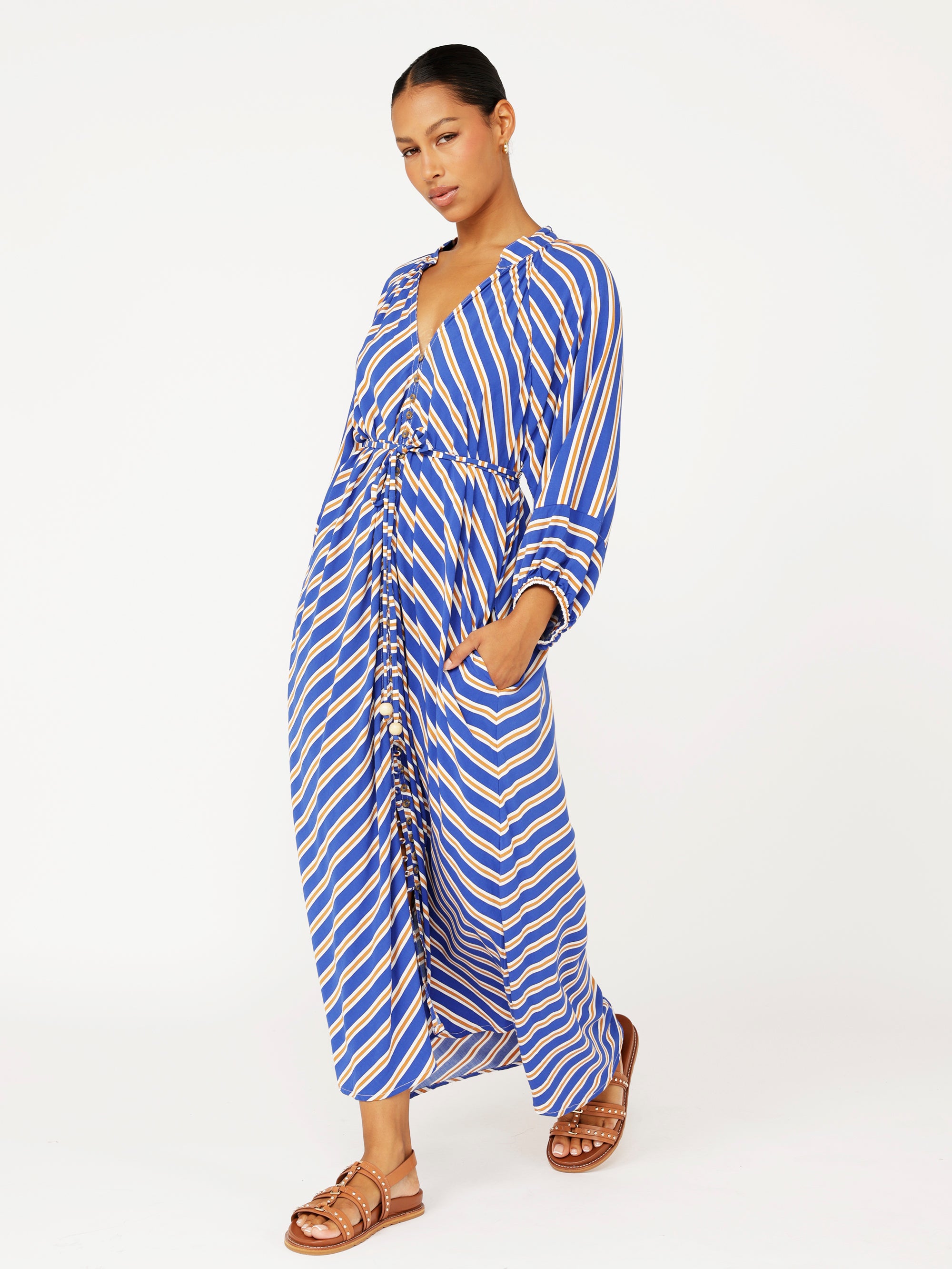 Take Me Away Dress | Royal Blue Stripe