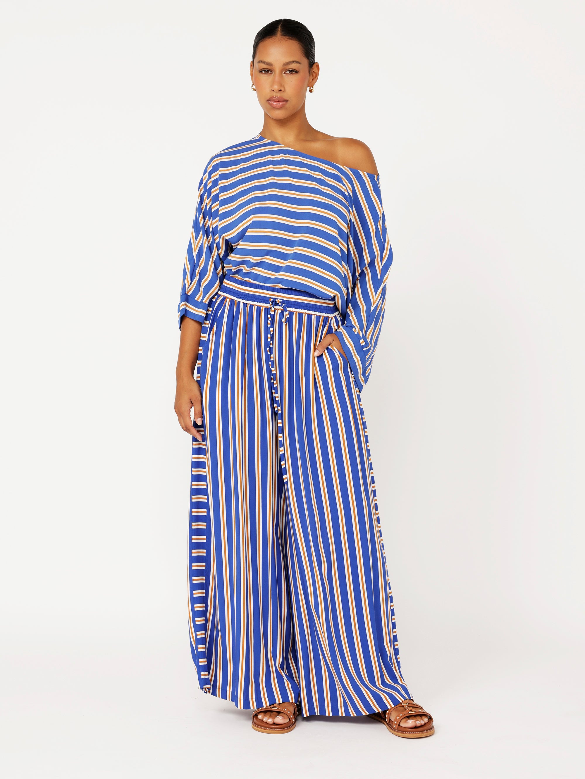 Palazzo Pant | Royal Blue Stripe
