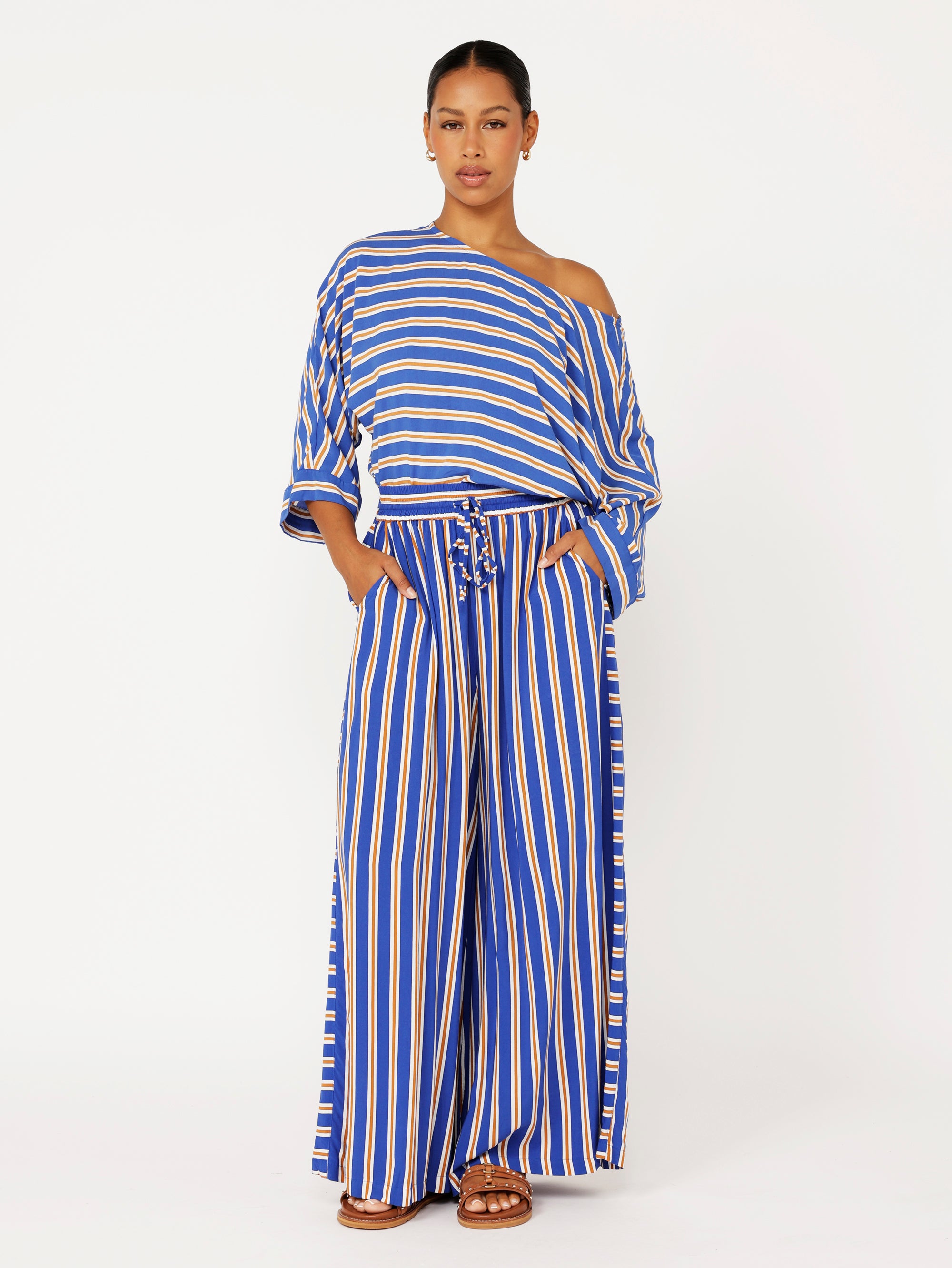Palazzo Pant | Royal Blue Stripe