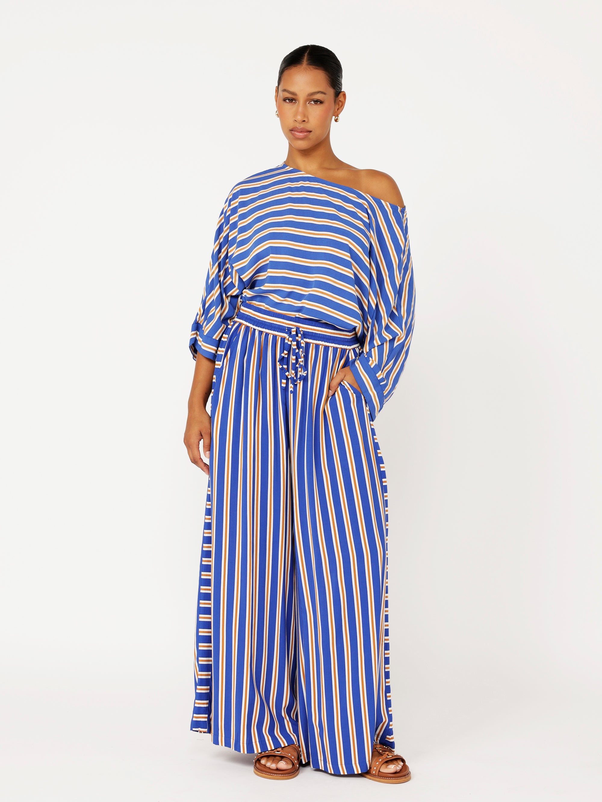 Palazzo Pant | Royal Blue Stripe