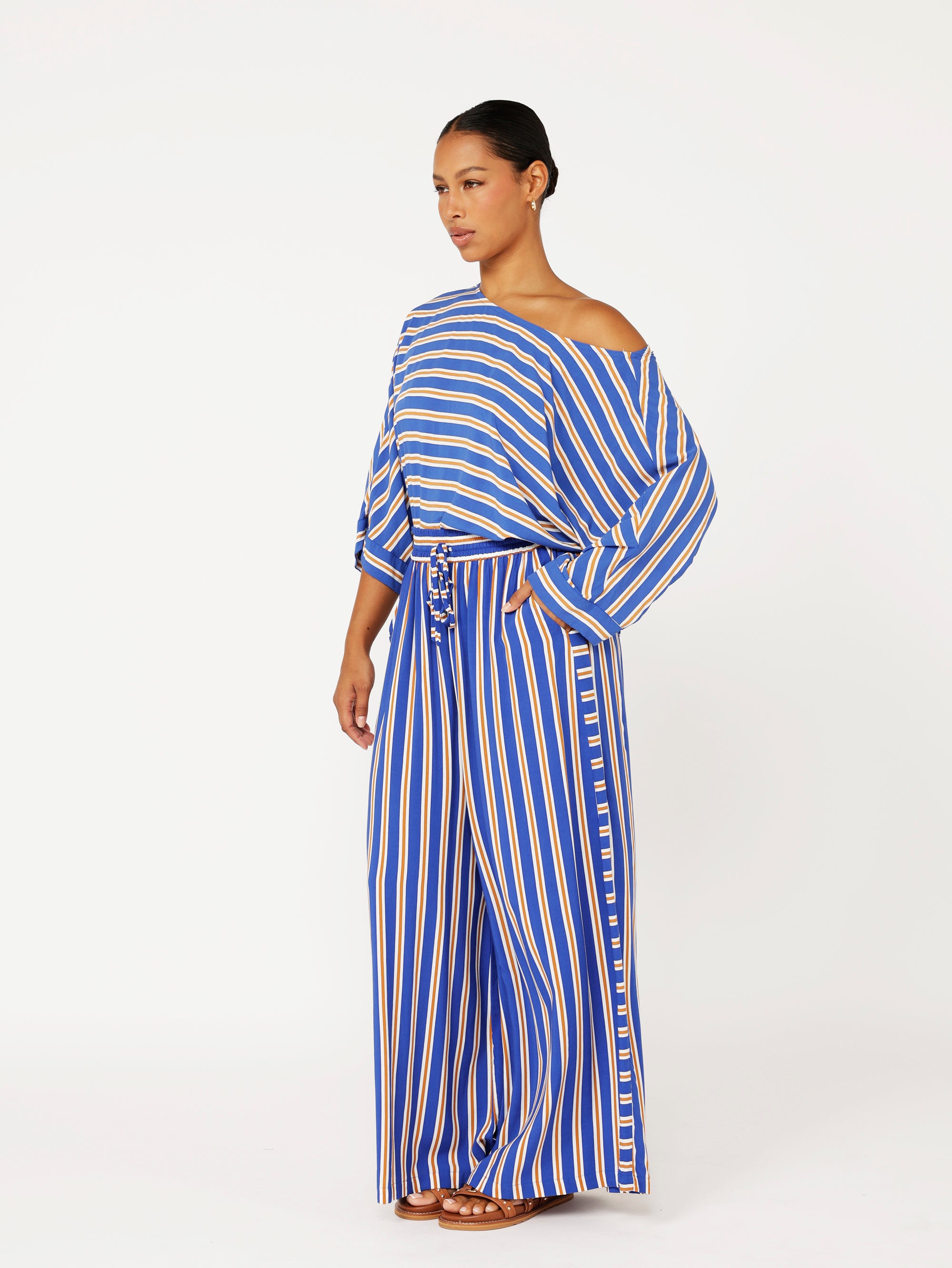 Palazzo Pant | Royal Blue Stripe