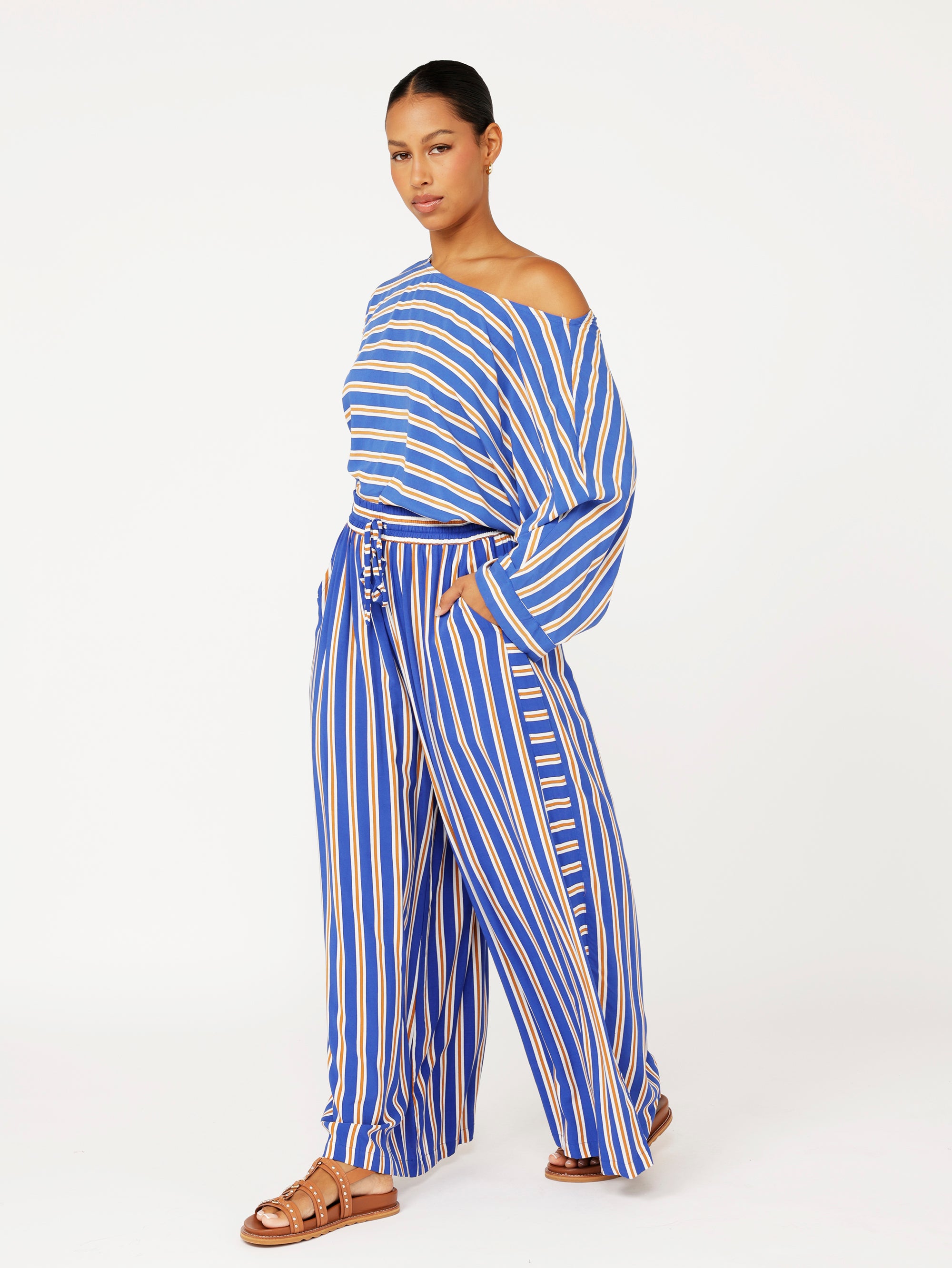 Palazzo Pant | Royal Blue Stripe