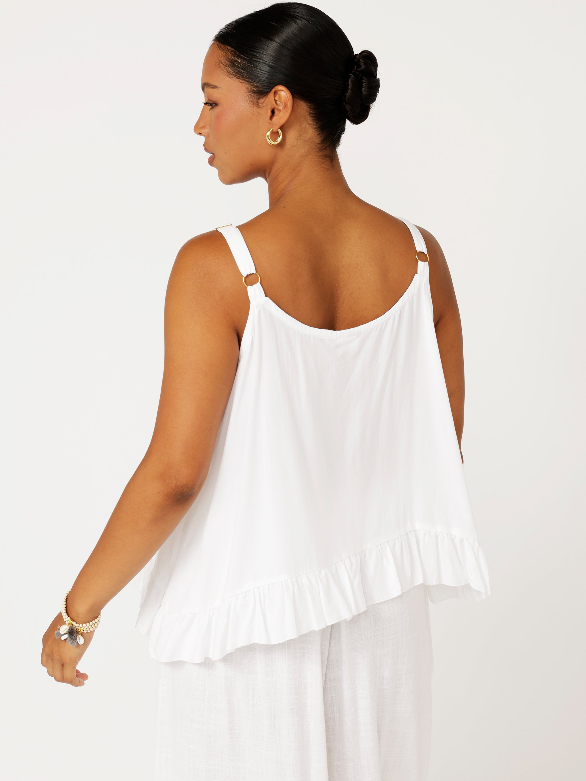 Lily Rose Cropped Singlet | White - Saffron Road