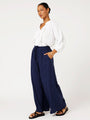 Palazzo Pant | Navy | Linen Viscose - Saffron Road