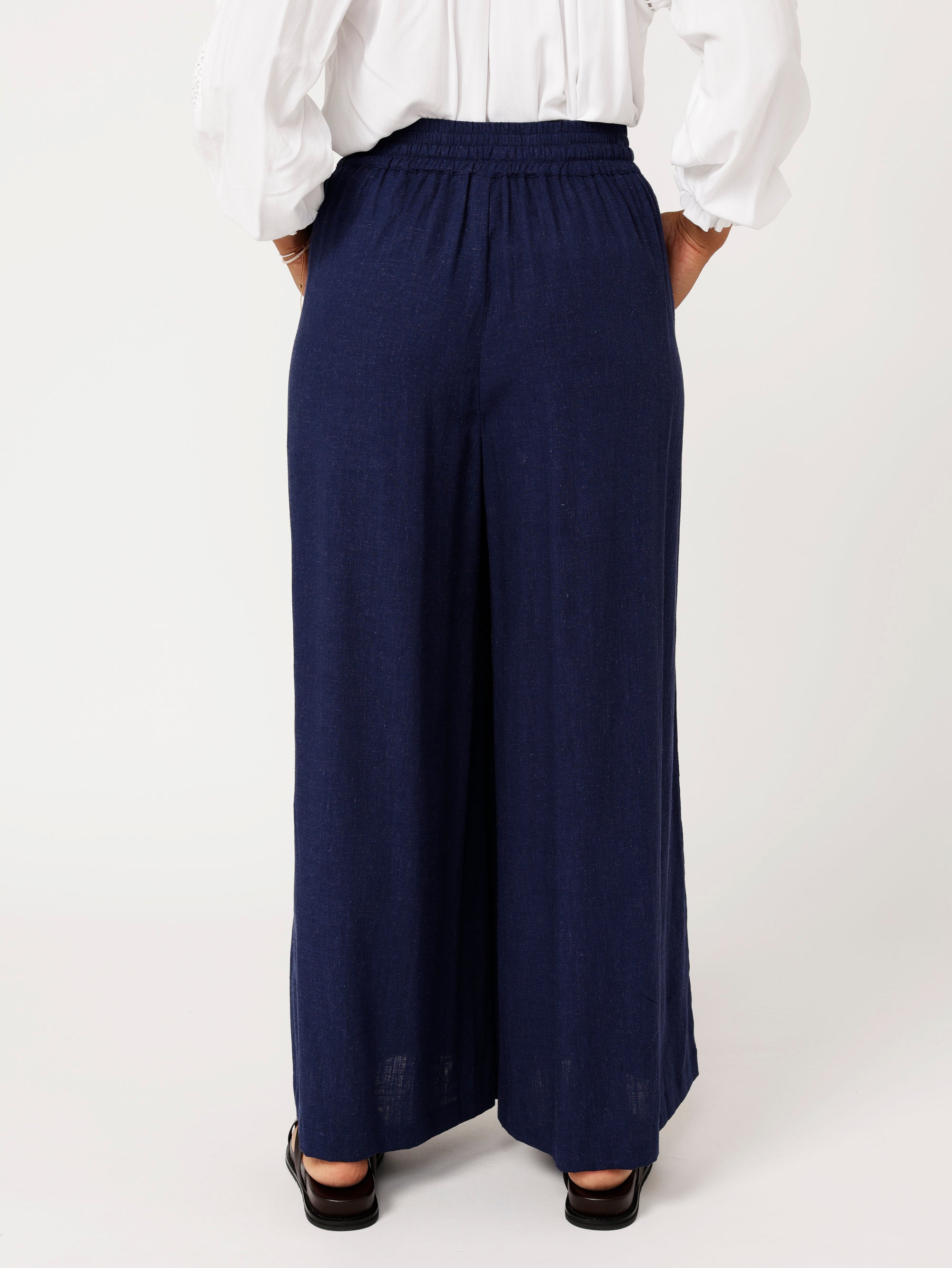 Palazzo Pant | Navy | Linen Viscose