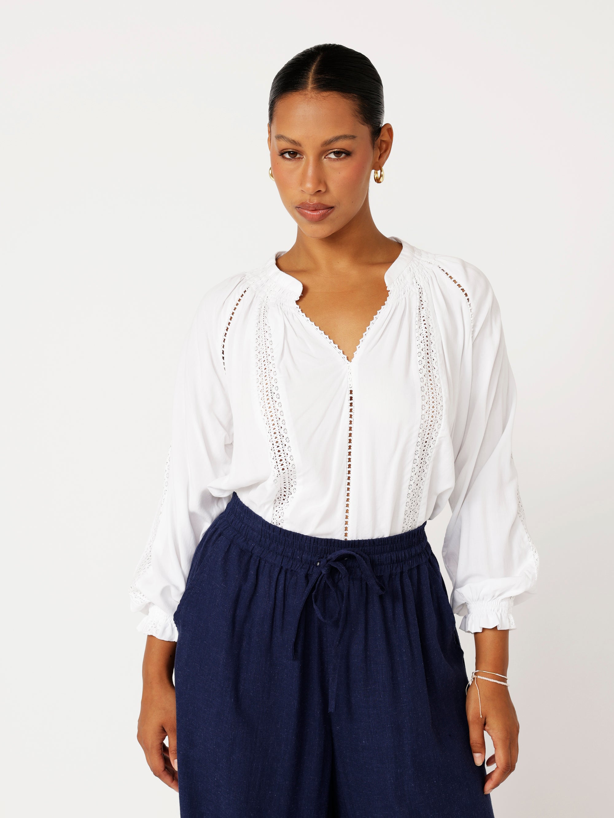 Phoebe Blouse | White - Saffron Road