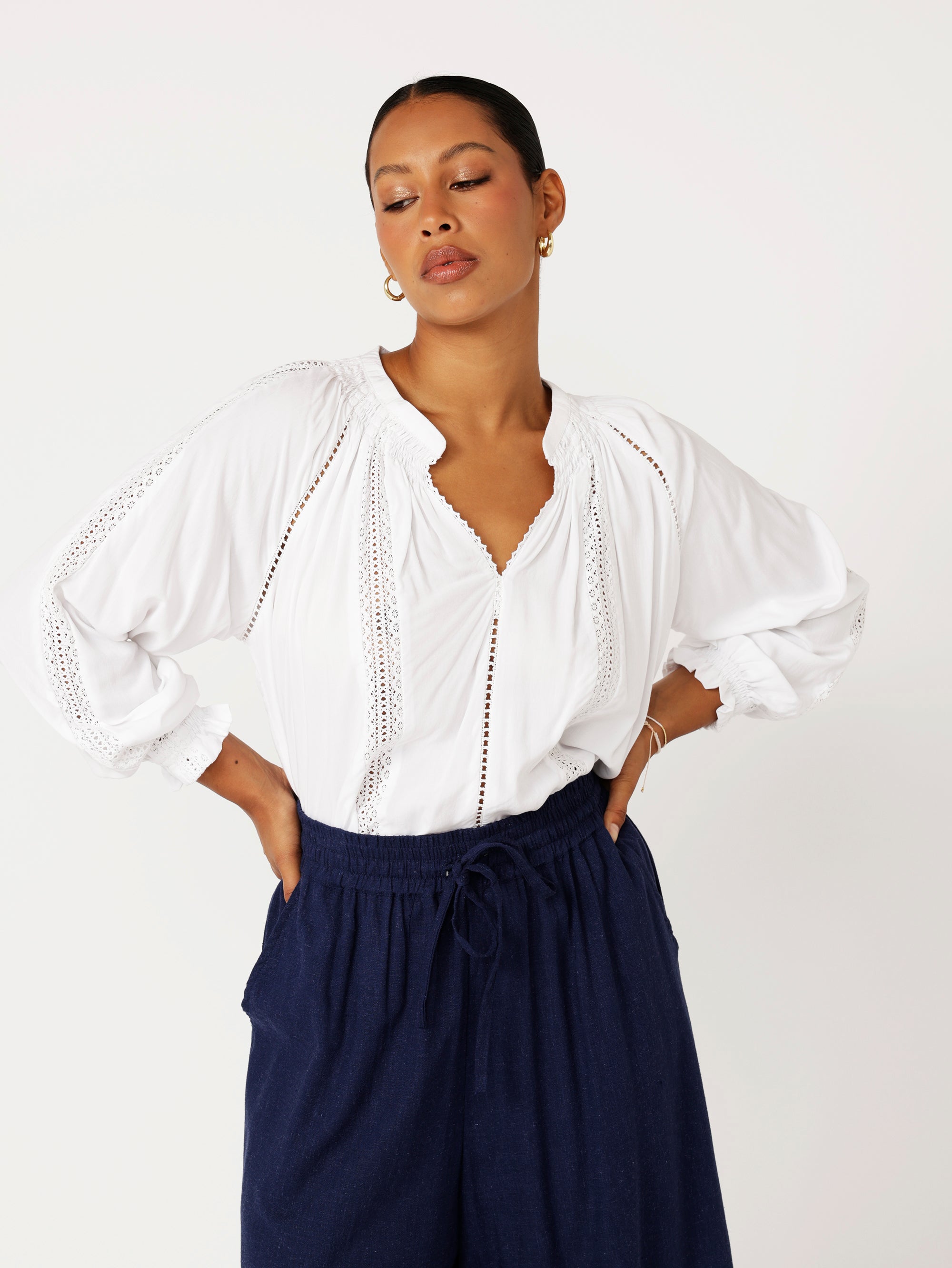 Phoebe Blouse | White - Saffron Road