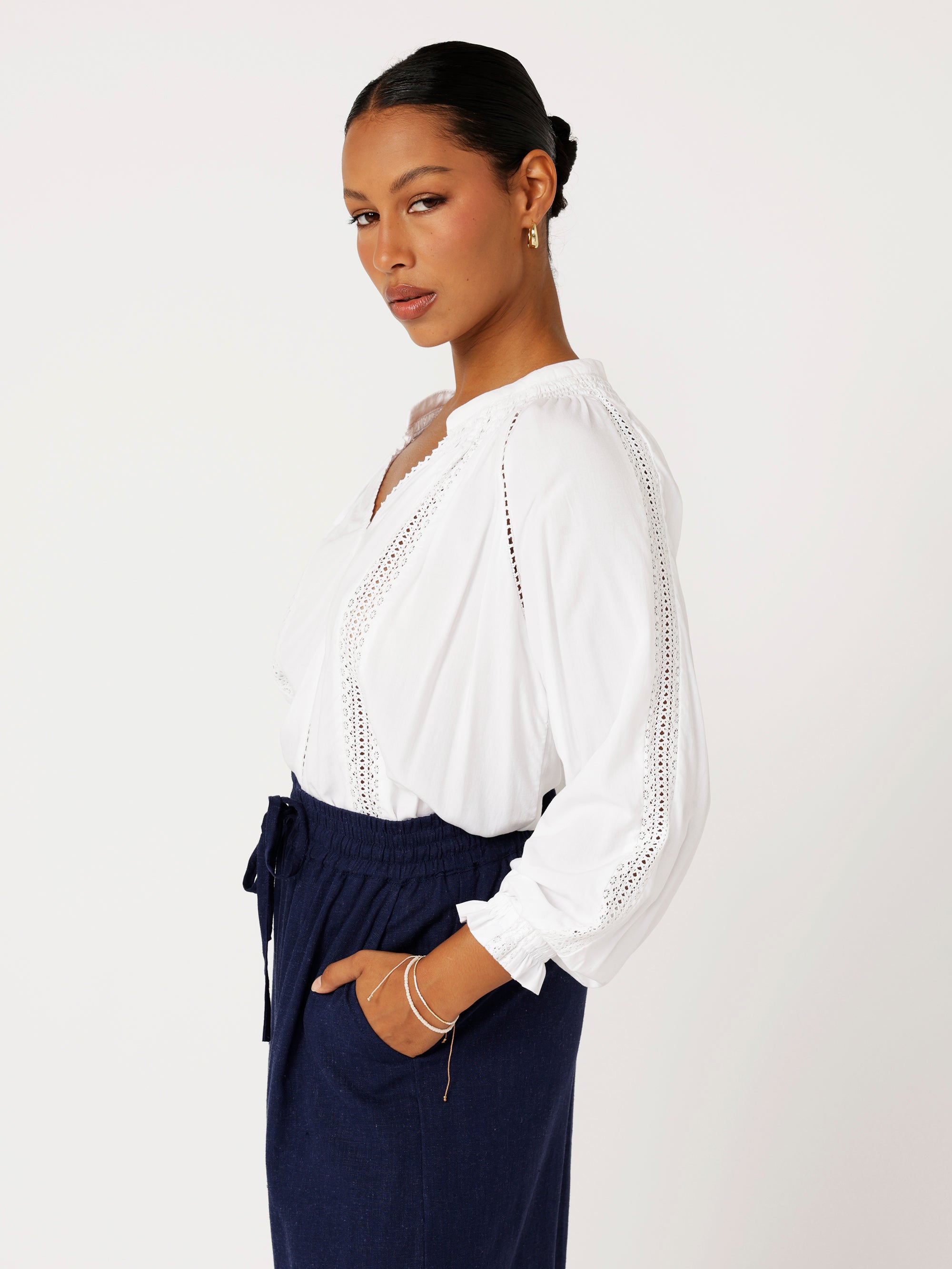 Phoebe Blouse | White - Saffron Road