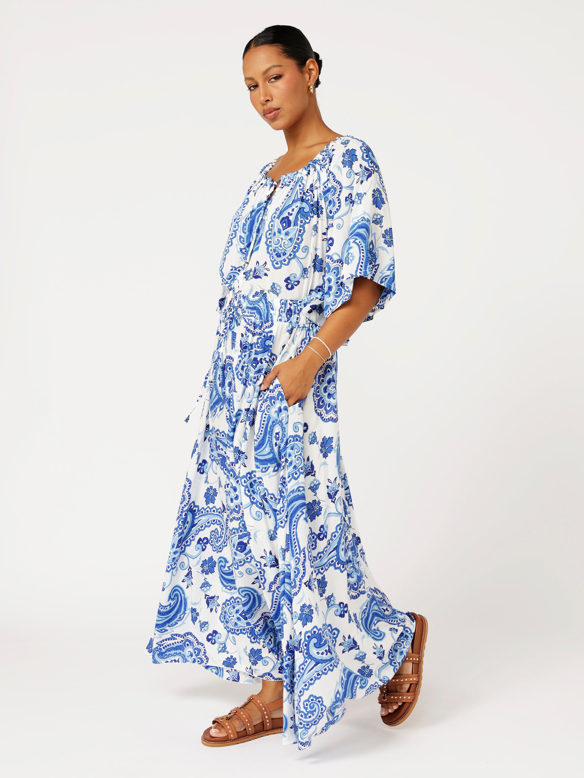 Festival Dreaming Top | Blue Paisley - Saffron Road