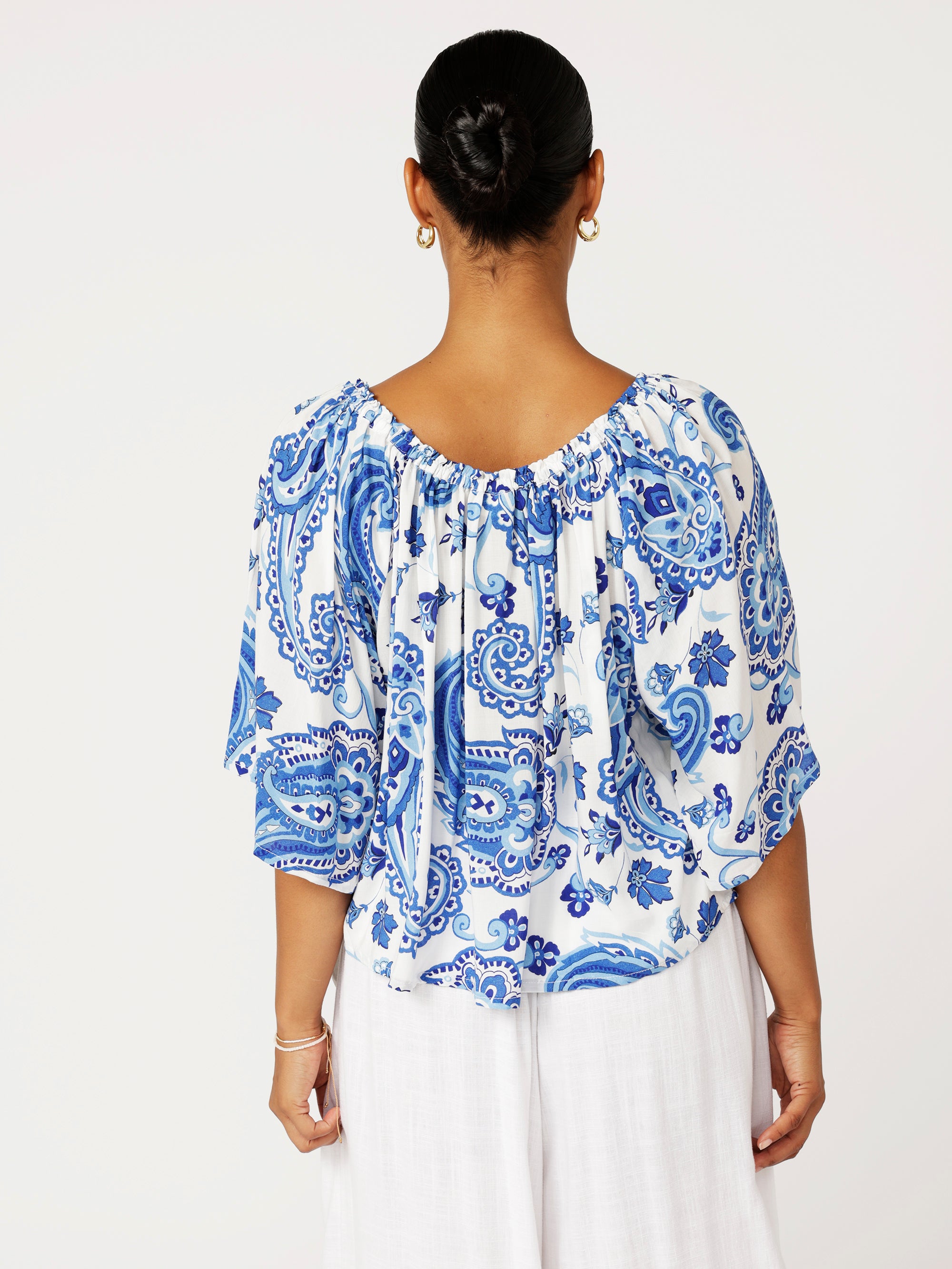 Festival Dreaming Top | Blue Paisley - Saffron Road