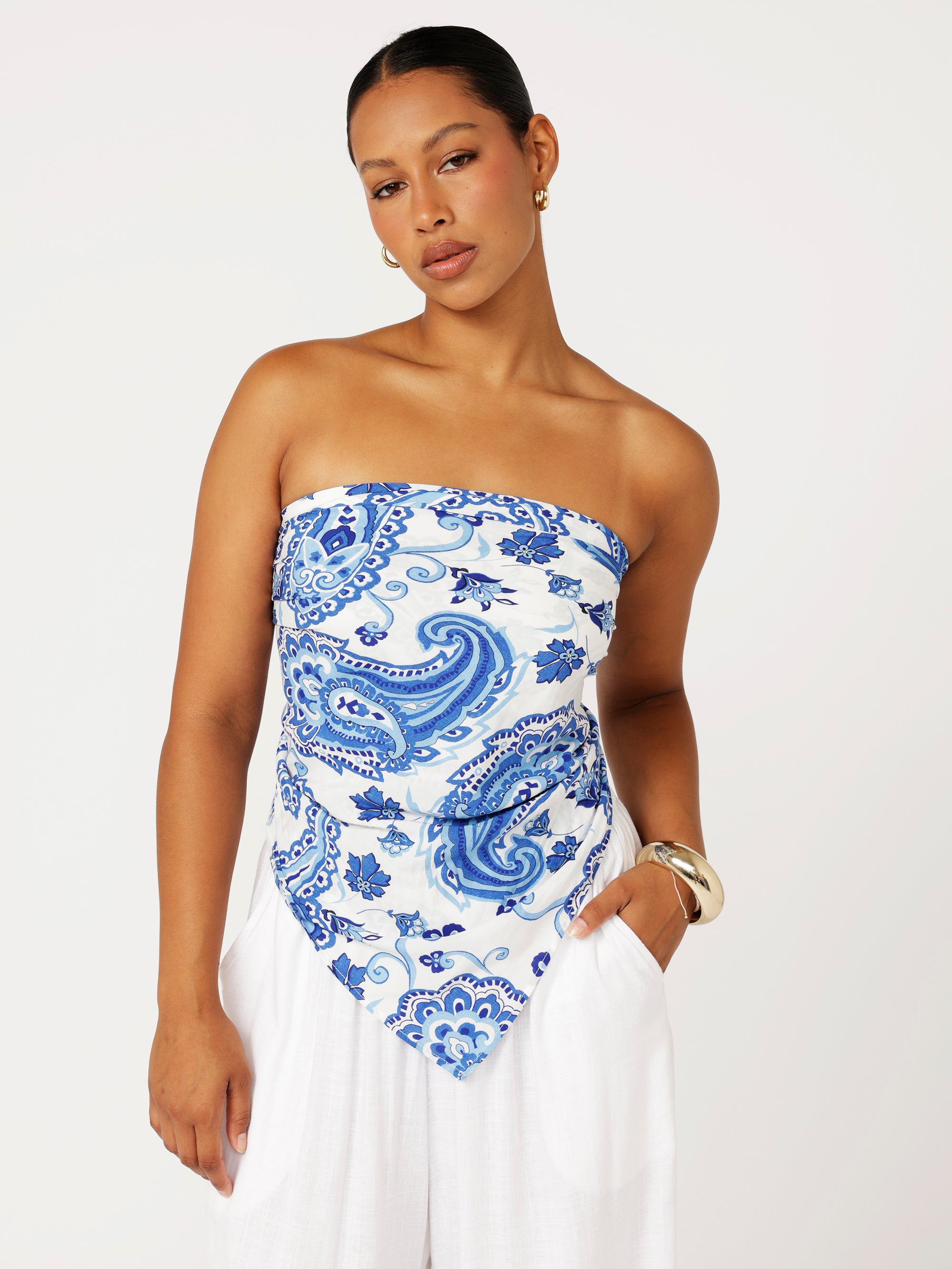 Square Scarf | Blue Paisley - Saffron Road