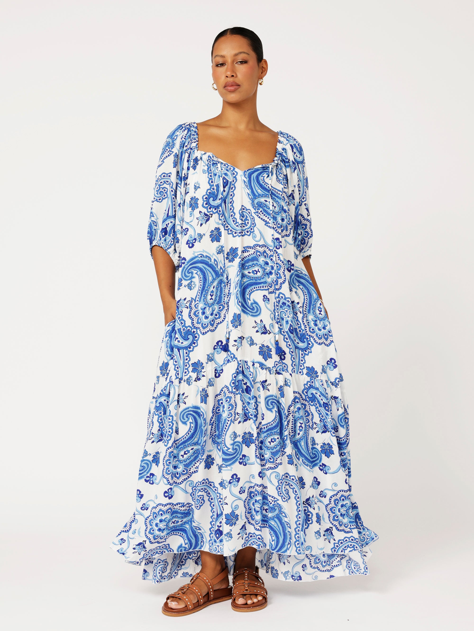 Stella Dress | Blue Paisley - Saffron Road