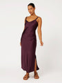 Slip Dress MAXI | Bias Cut | Satin | Grape - Saffron Road