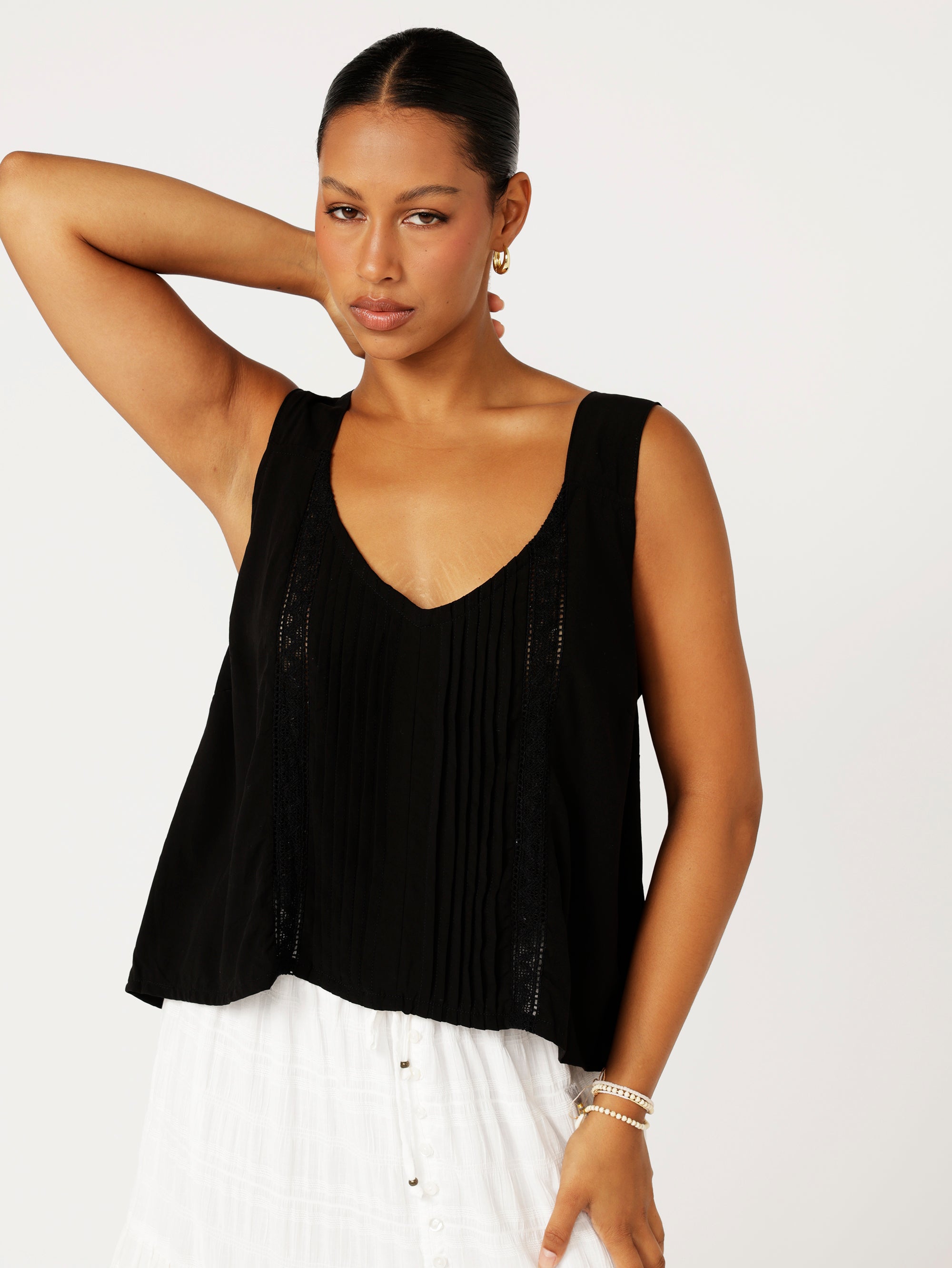 Mykonos Tank | Black - Saffron Road