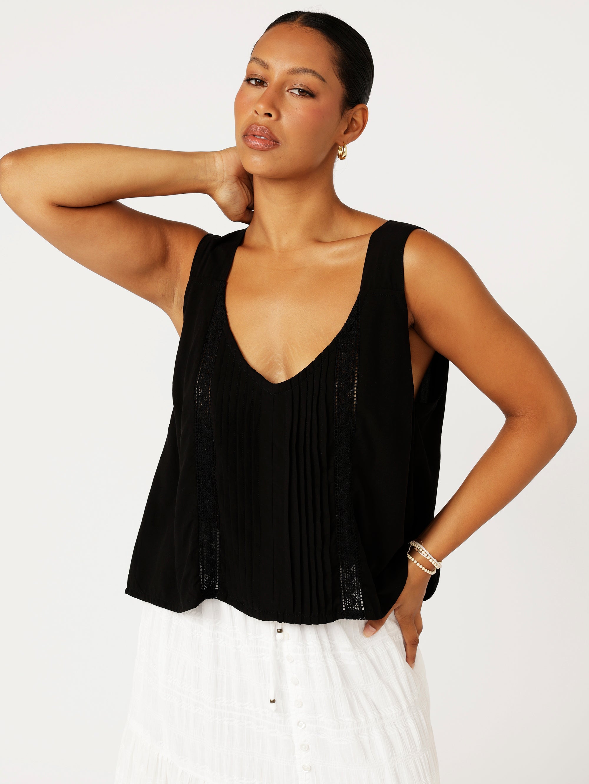 Mykonos Tank | Black - Saffron Road