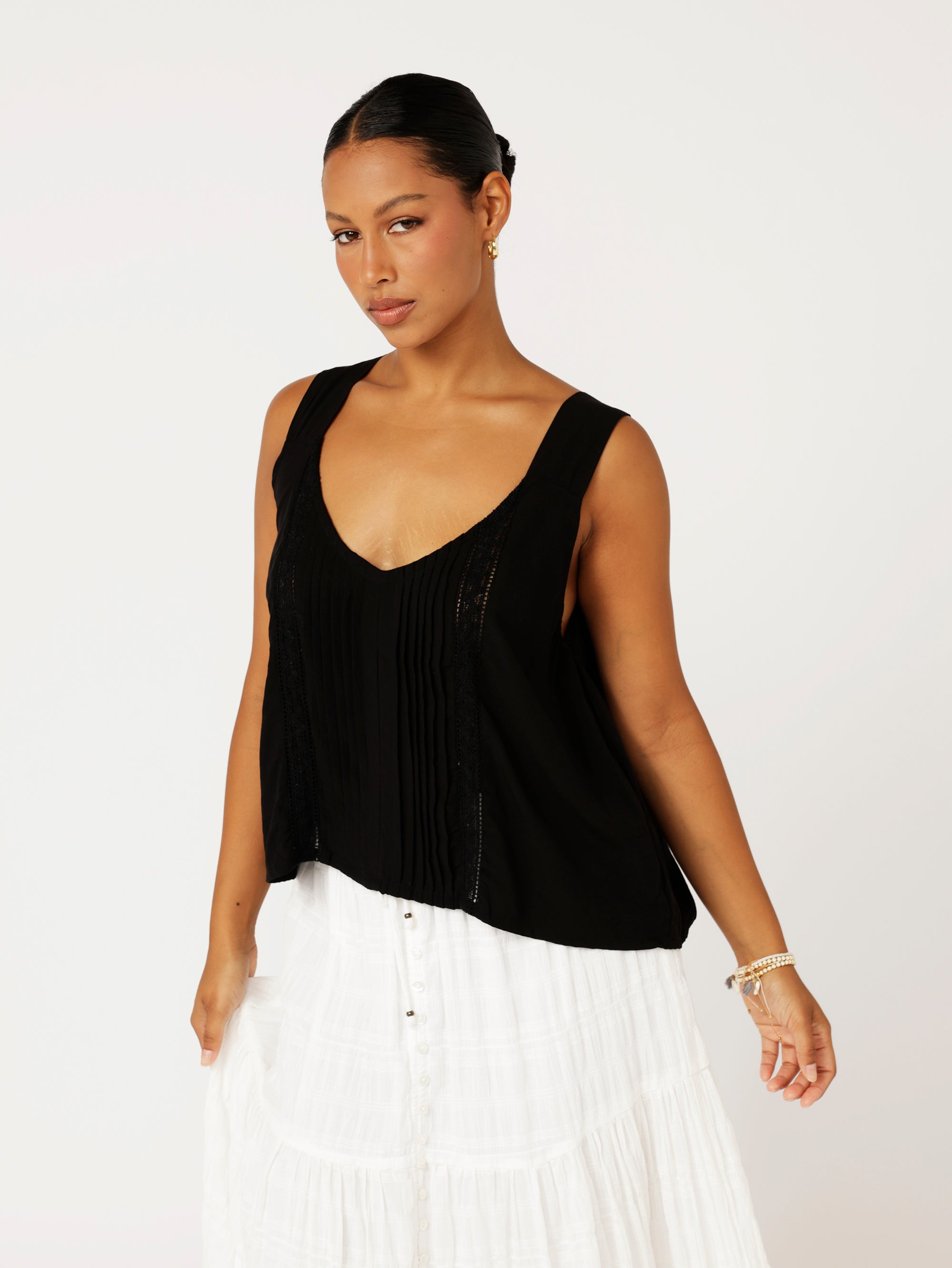 Mykonos Tank | Black - Saffron Road